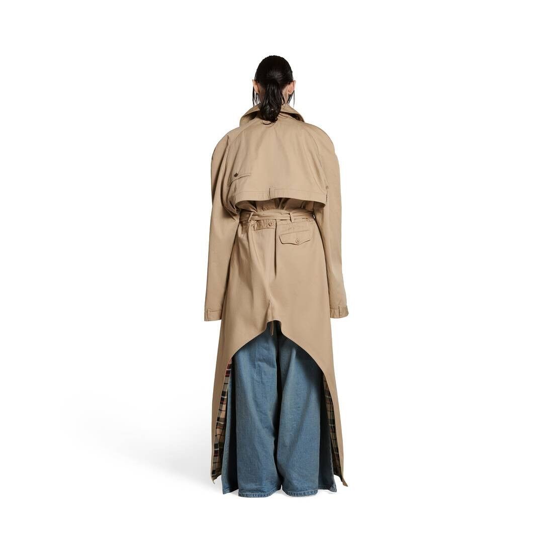 Balenciaga o1tr1nto1125 Maxi Deconstructed Trench Coat in Dark Beige Size XS / US 0-2 / IT 36-38 - 4 Thumbnail