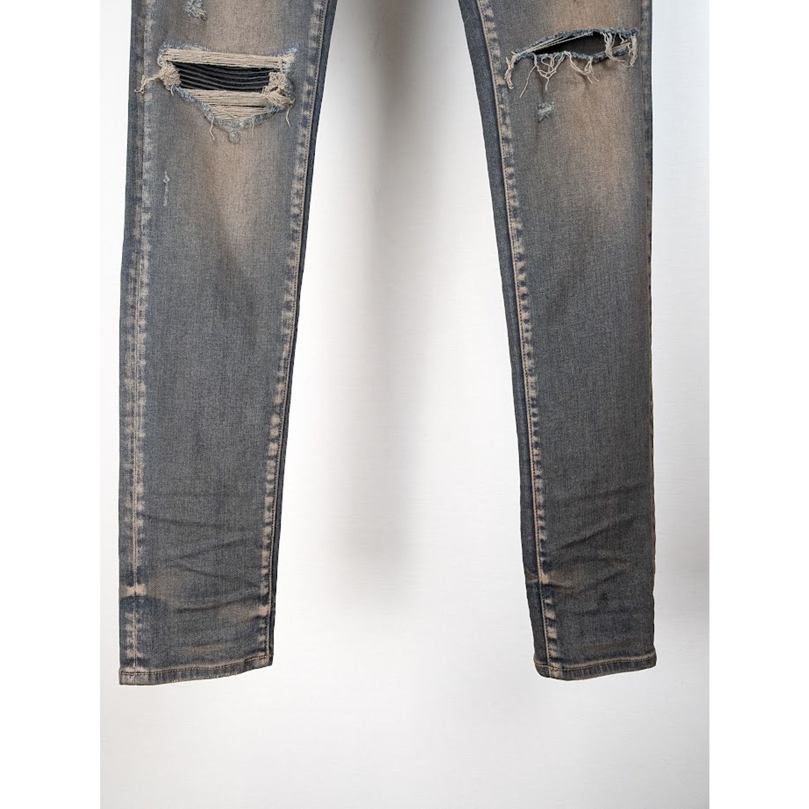 Amiri o1rshd1 Leather Thrasher Jeans in Dark Indigo Size US 32 / EU 48 - 4 Thumbnail