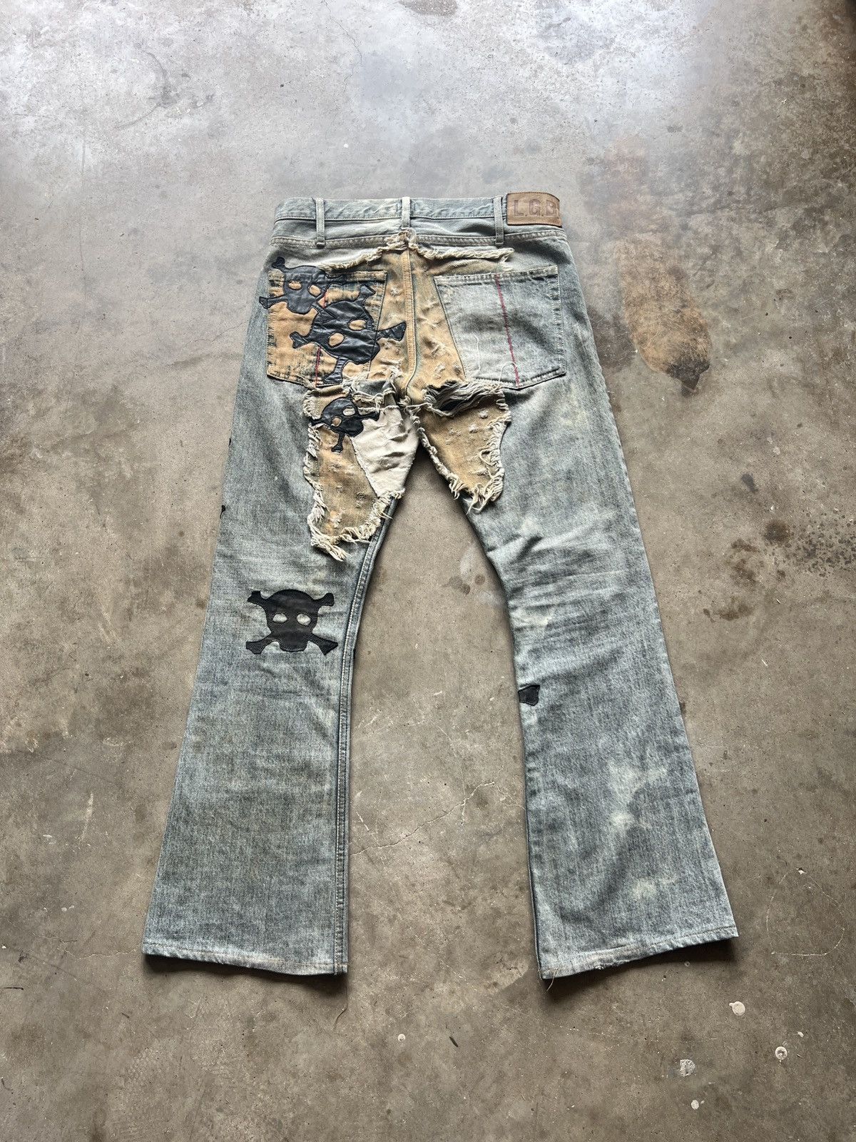 Le Grande Bleu (L.G.B.) SOLD LGB Crazy Wolf Skull Bootcut Denim Size US 30 / EU 46 - 2 Thumbnail