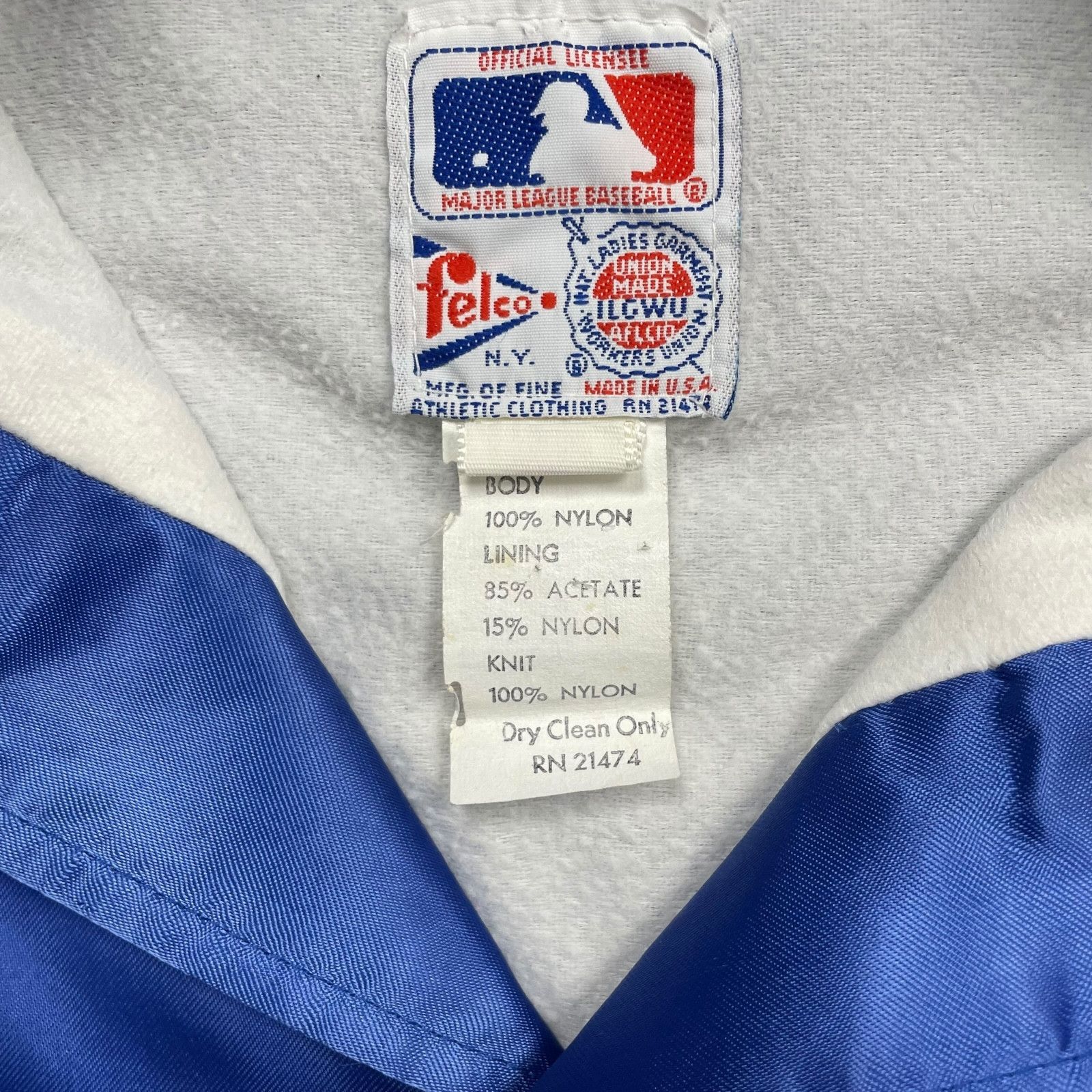 MLB VTG 90s NEW YORK METS FELCO SATIN BOMBER JACKET BLUE Sz S Size US S / EU 44-46 / 1 - 7 Thumbnail