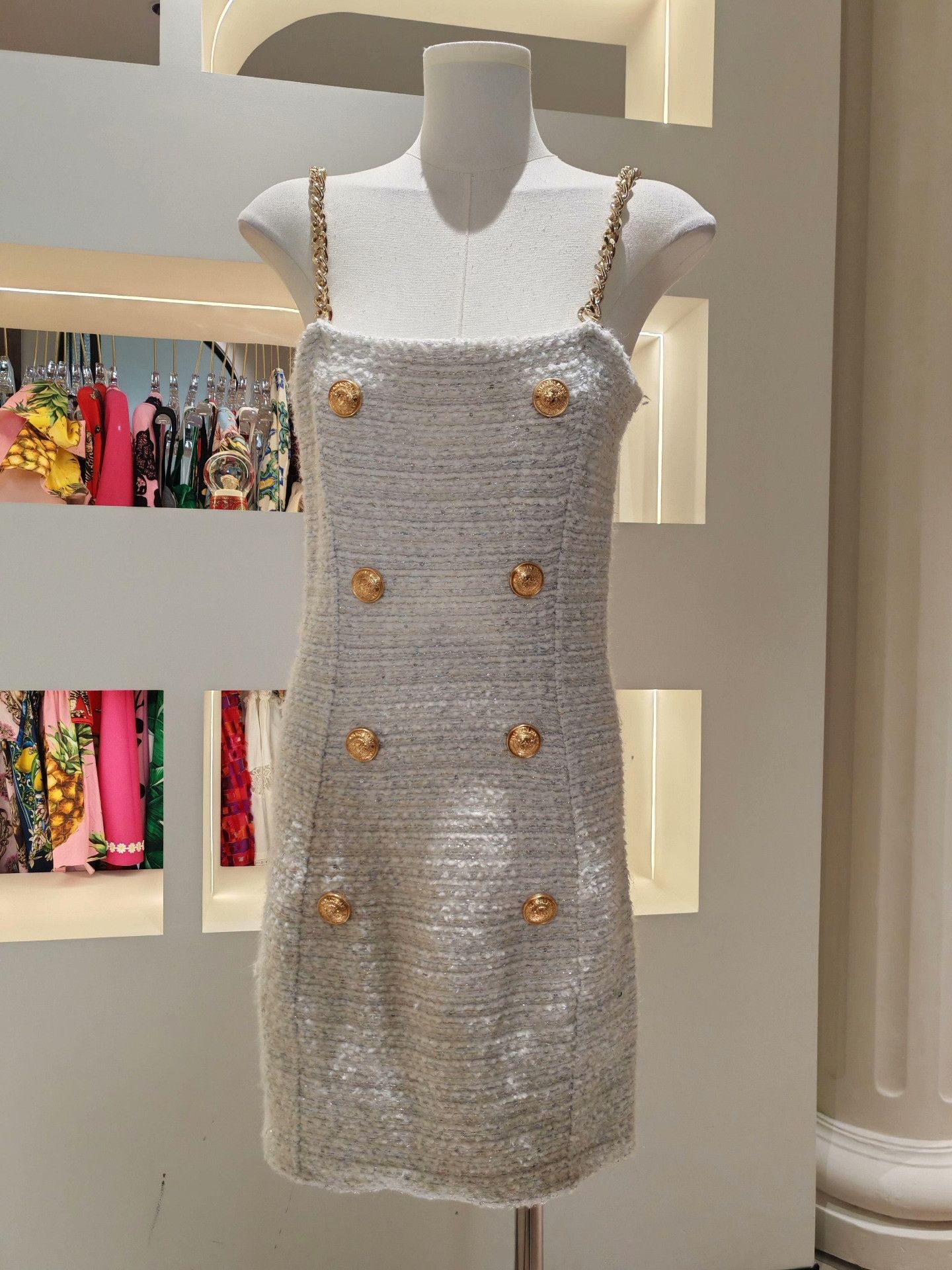 Balmain Balmain Tweed Camisole Mini Dress Size 38" / US 16 / IT 52 - 1 Thumbnail
