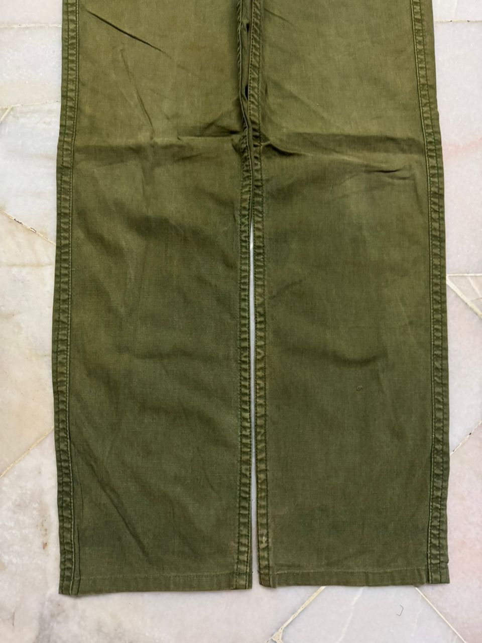 Kapital 💥Thrashed 90s Back Number Olive Green Jeans Sick style Size US 31 - 8 Thumbnail