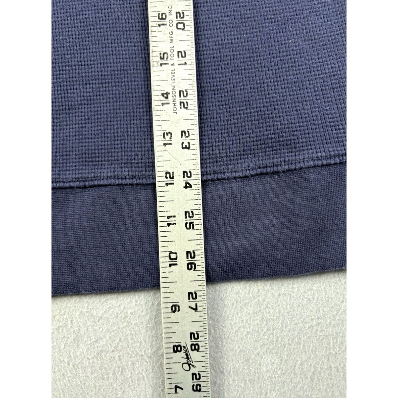 Vintage Iron & Resin Henley Shirt XL Blue Thermal Waffle Knit Long Sleeve Crew Neck Men Size US XL / EU 56 / 4 - 7 Thumbnail