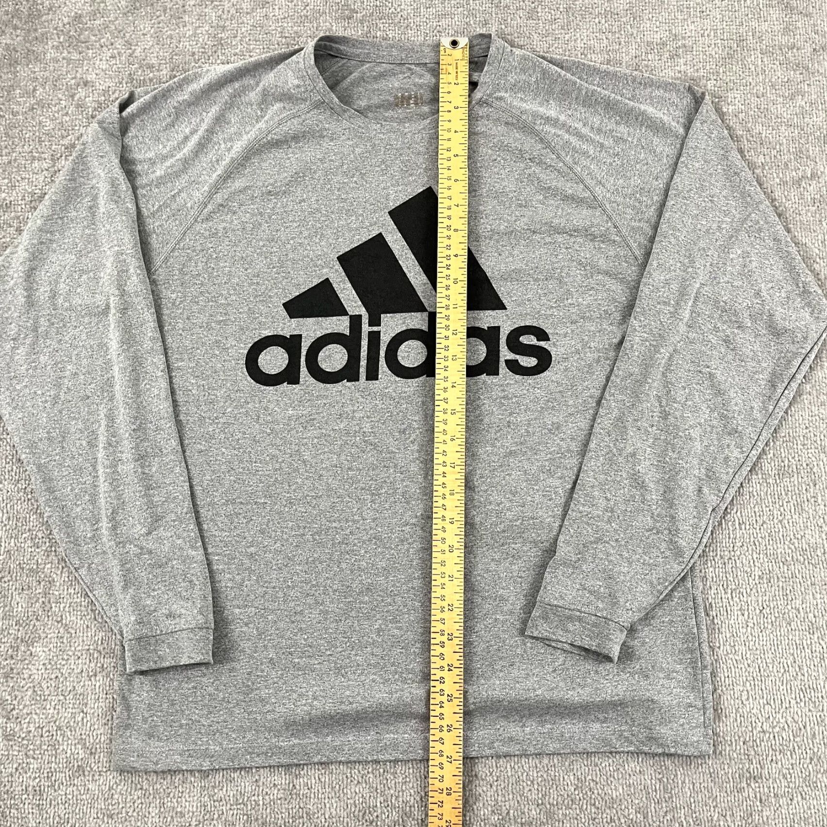 Adidas ADIDAS Shirt Mens Medium Gray Long Sleeve Graphic Running Athletic Workout Gym Size US M / EU 48-50 / 2 - 4 Thumbnail