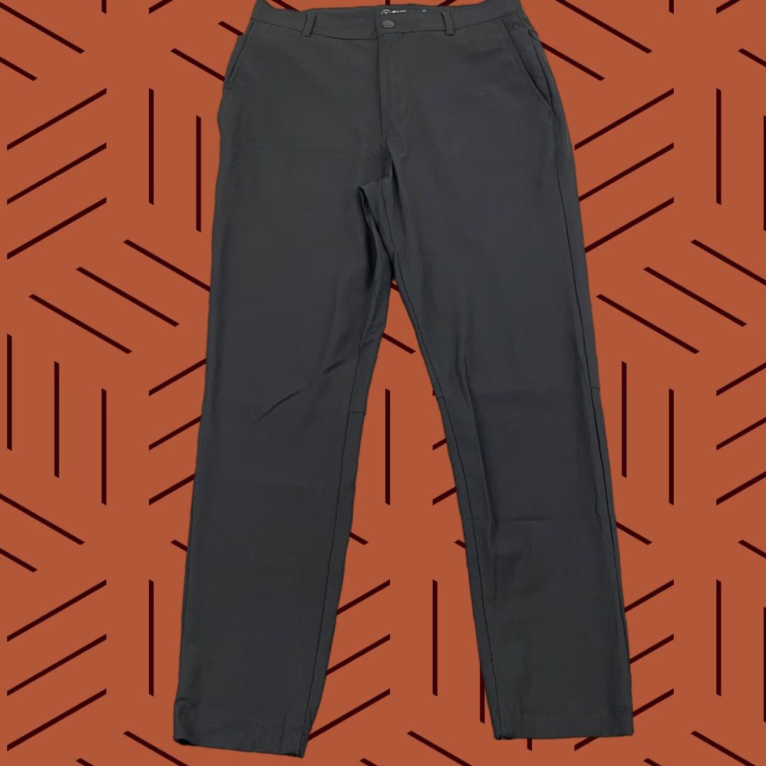 UES Clothing Cuts Clothing AO Pants Mens Large Slim Fit Black 32x27.5 Jogger Slim Tapered 5-Pocket Zipper Logo Embroidered L1085 Size US 33 - 1 Thumbnail