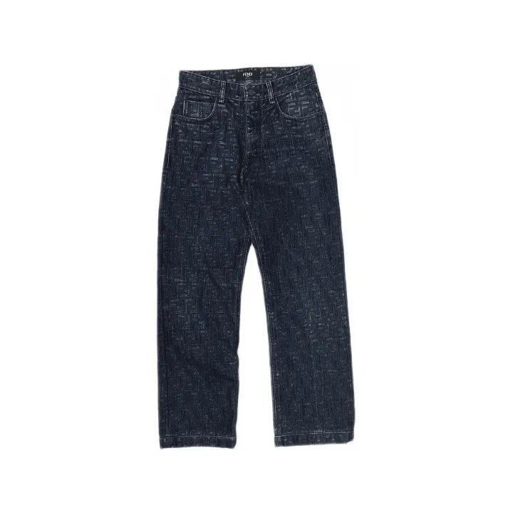 Fendi FENDI Blue Embroidered Denim Pants -2507 Size US 29 - 2 Thumbnail