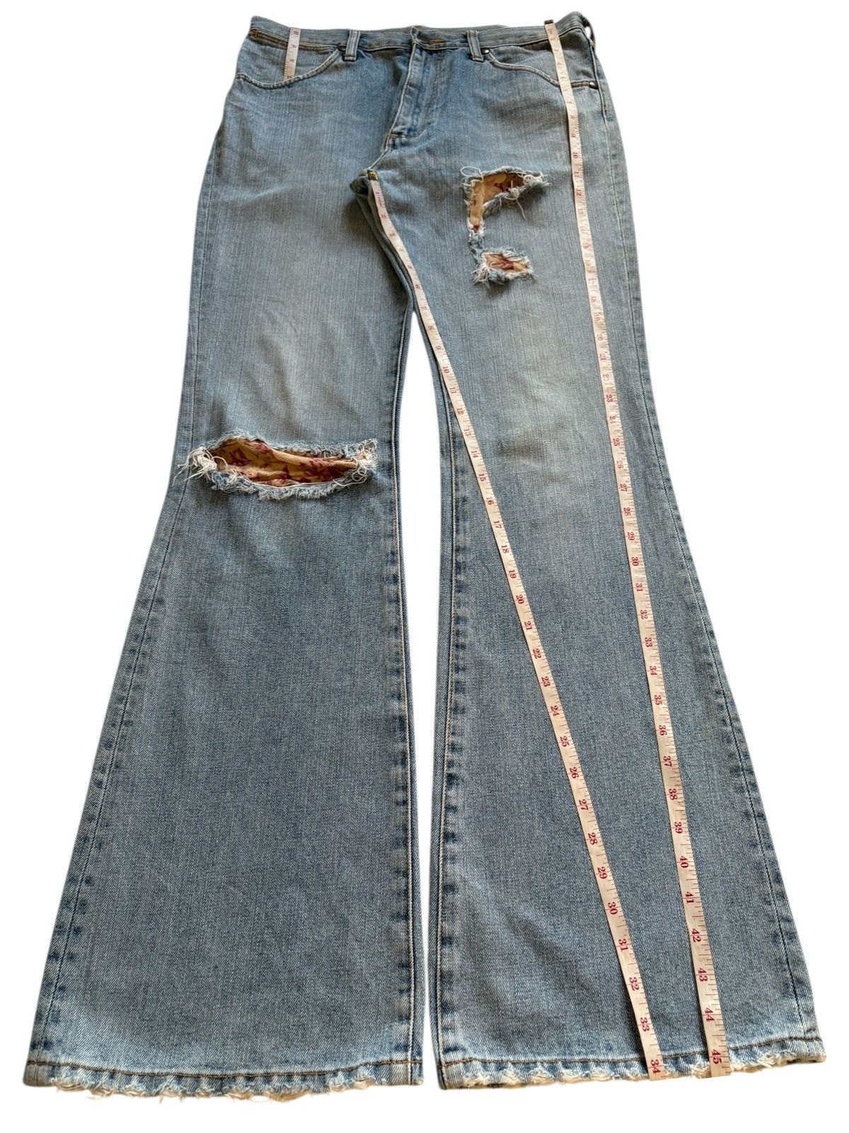 Wrangler Vintage Wrangler Faded Wash Distress Rip Bootcut Flare Jean Size US 32 / EU 48 - 13 Thumbnail