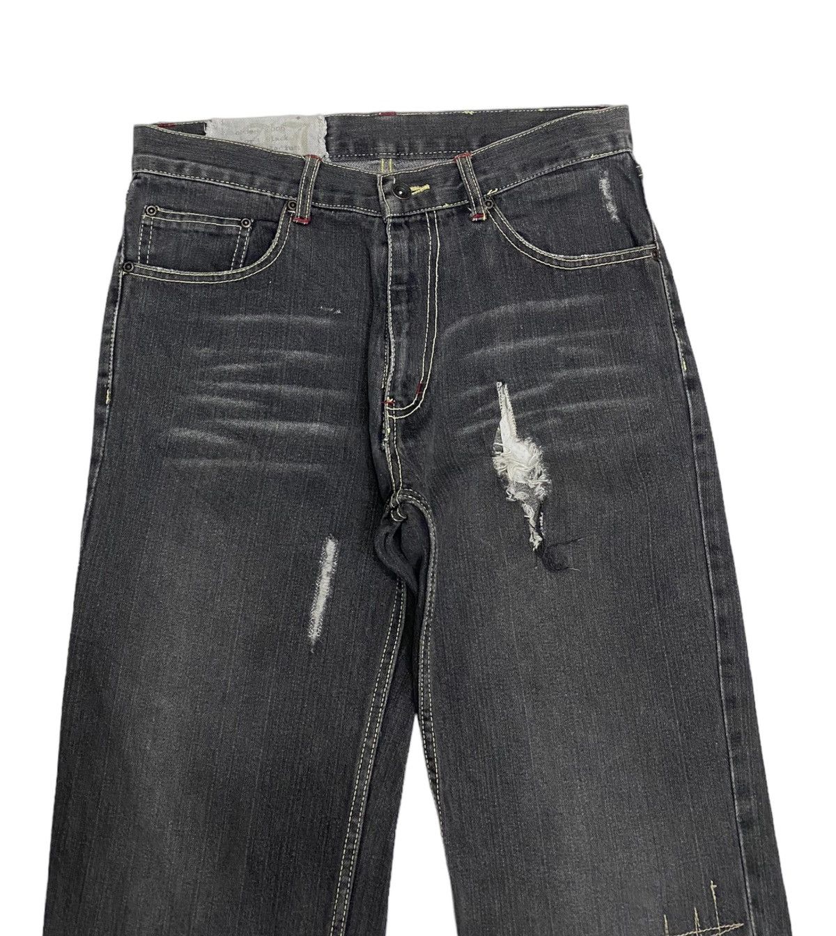 14th Addiction × KMRii RARE DISTRESSED ANTFUI JEANS RIPPED DENIM JEANS Size US 31 - 5 Thumbnail