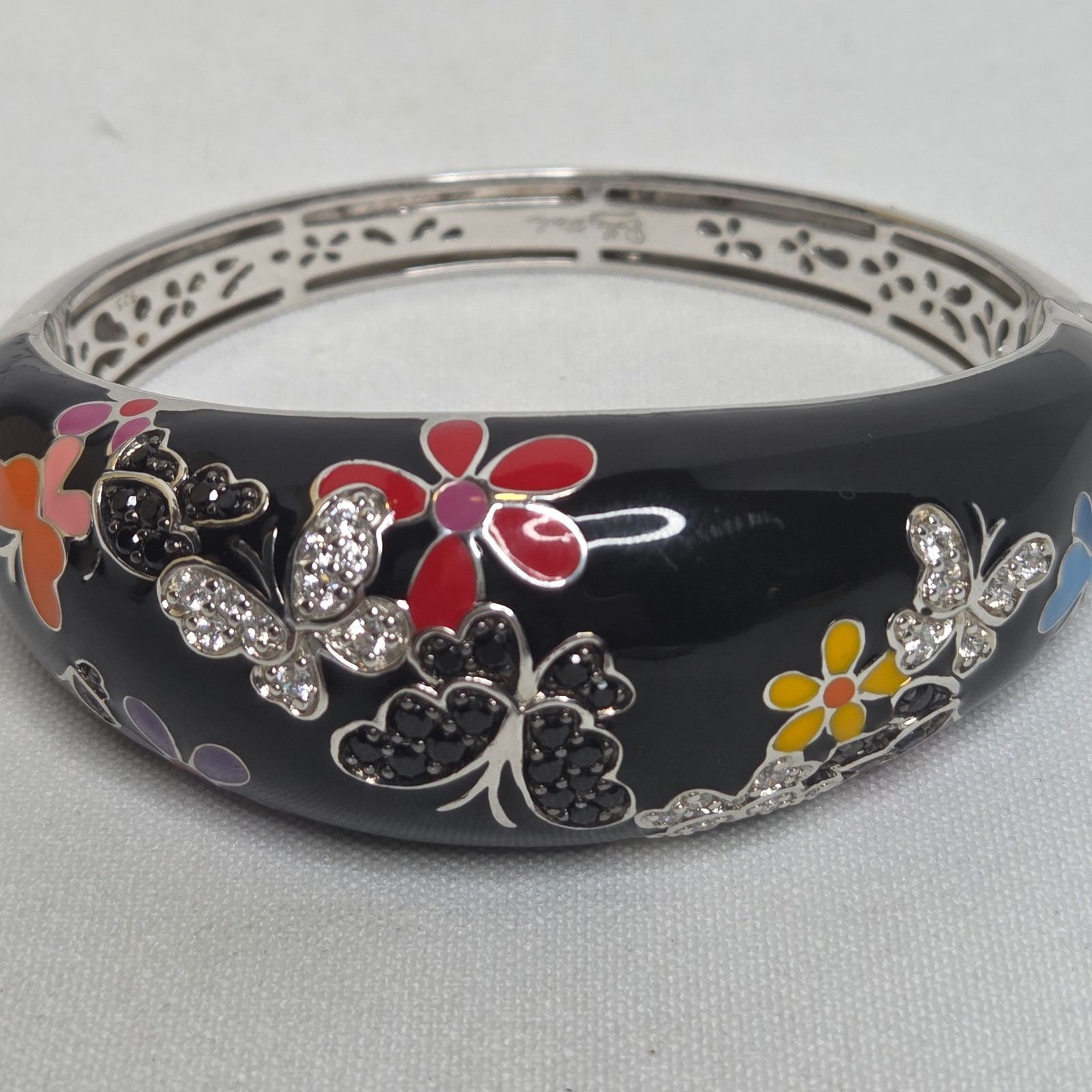 Other Belle Etoile Hand Painted Art Deco Flutter Bangle Bracelet Size ONE SIZE - 2 Thumbnail