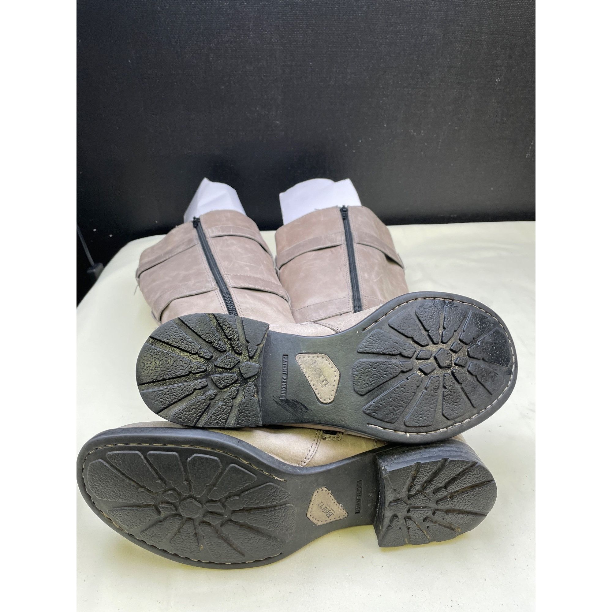 Born Born Women's Boots Tan Leather Boots/ Shoes Zipper up side S Size US 8.5 / IT 38.5 - 5 Thumbnail