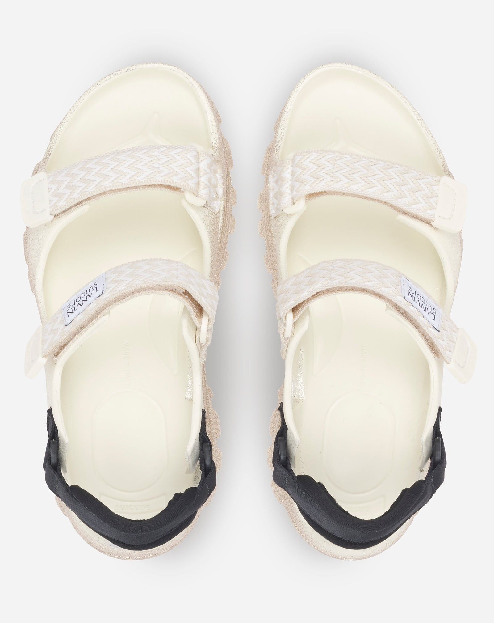 Lanvin o1w1db10125 Glittery Rubber Sandals in Cream/Black Size US 8 / IT 38 - 6 Thumbnail