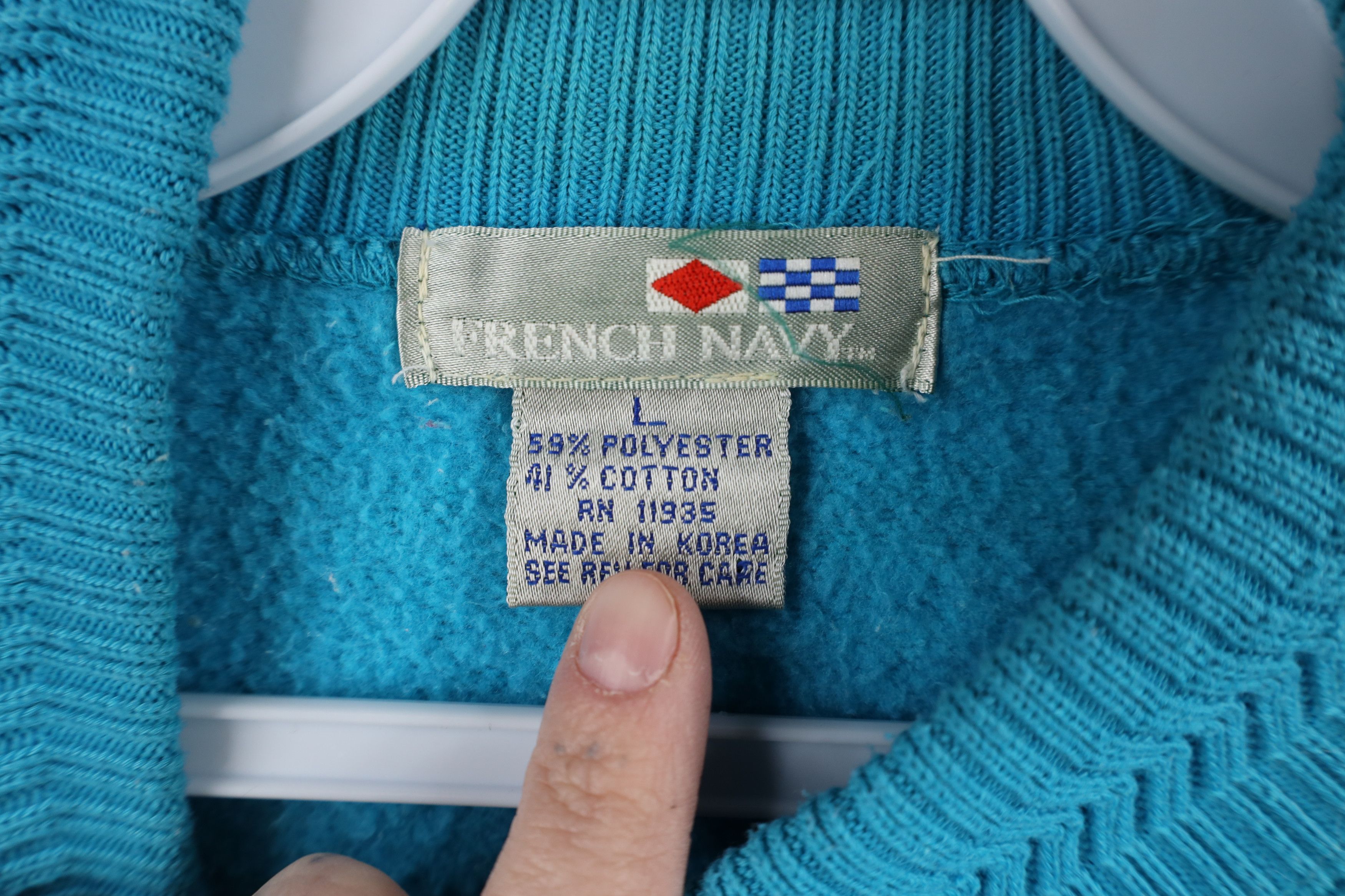 Vintage Vintage 90s Streetwear Blank Mock Neck Sweatshirt Blue Size US L / EU 52-54 / 3 - 5 Thumbnail
