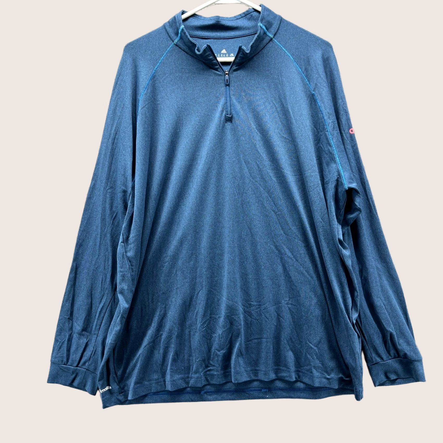 Adidas Adidas Shirt Mens XL Blue Climalite Quarter Zip Long Sleeve Athletic Pullover Size US XL / EU 56 / 4 - 1 Thumbnail
