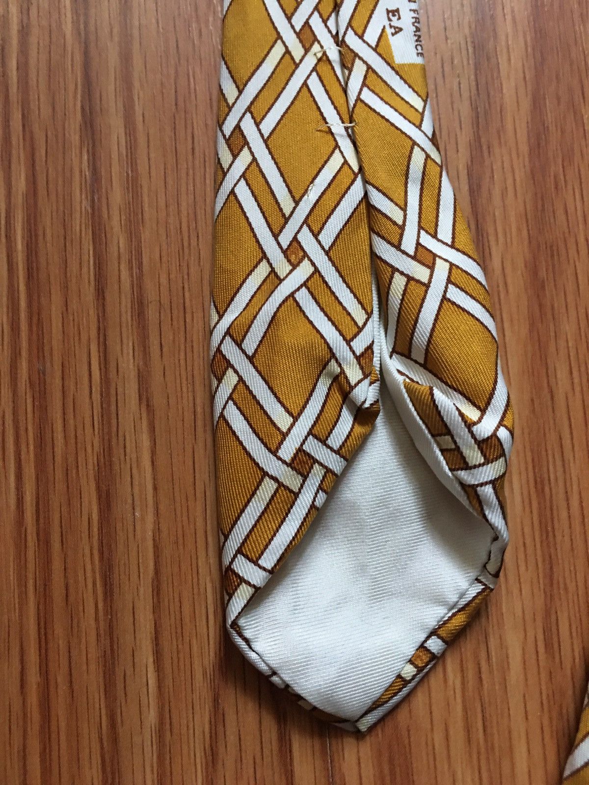 Hermes HERMES Paris Vintage Rhombus Pattern 363 EA Silk Mens Tie Size ONE SIZE - 8 Thumbnail