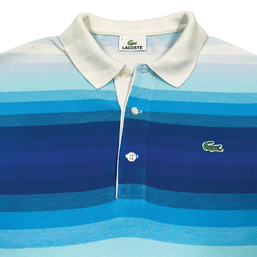 Lacoste Lacoste - Striped Polo Shirt - Blue/White - S (Slim Fit) Size US S / EU 44-46 / 1 - 3 Thumbnail