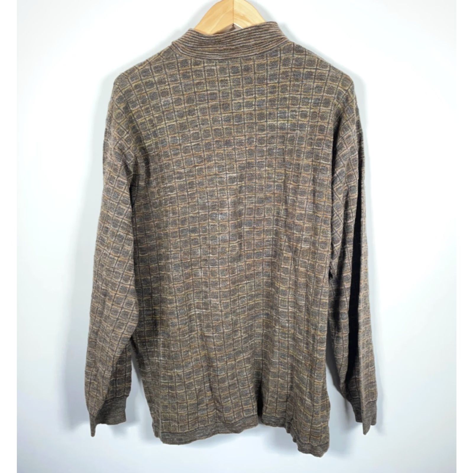 Vintage Preswick & Moore Wool Blend Sweater Men's XL Brown Textured Knit Italy Made Size US XL / EU 56 / 4 - 2 Thumbnail