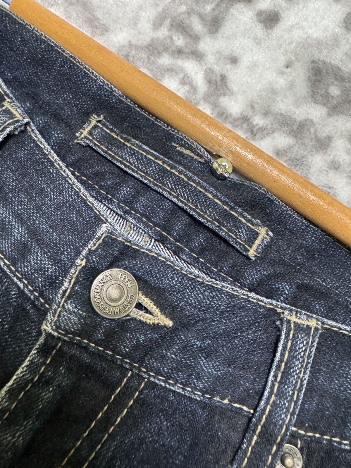 PPFM PPFM Avant-Garde Whiskered Acid Wash Distressed Indigo Denim Size US 31 - 8 Thumbnail