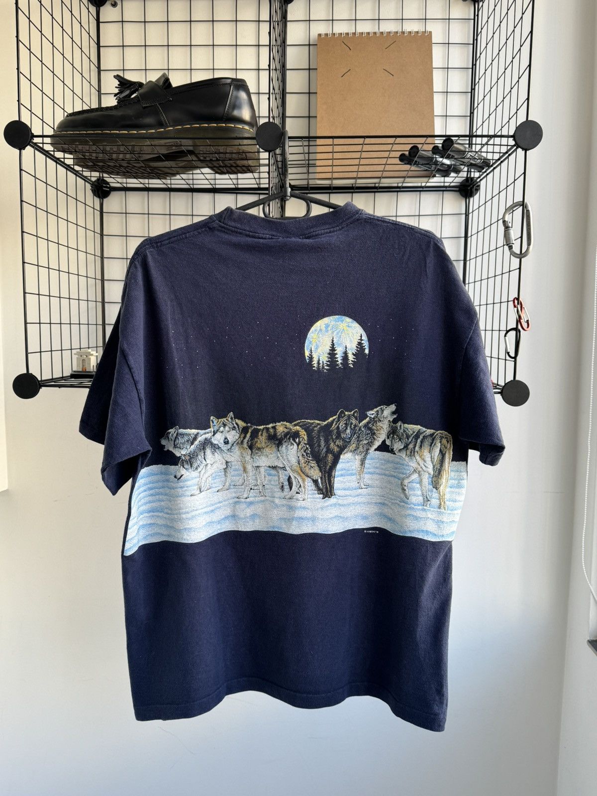 Habitat × Vintage Vintage 1991 Habitat Big Print Wolf T-shirt Size US XL / EU 56 / 4 - 8 Thumbnail
