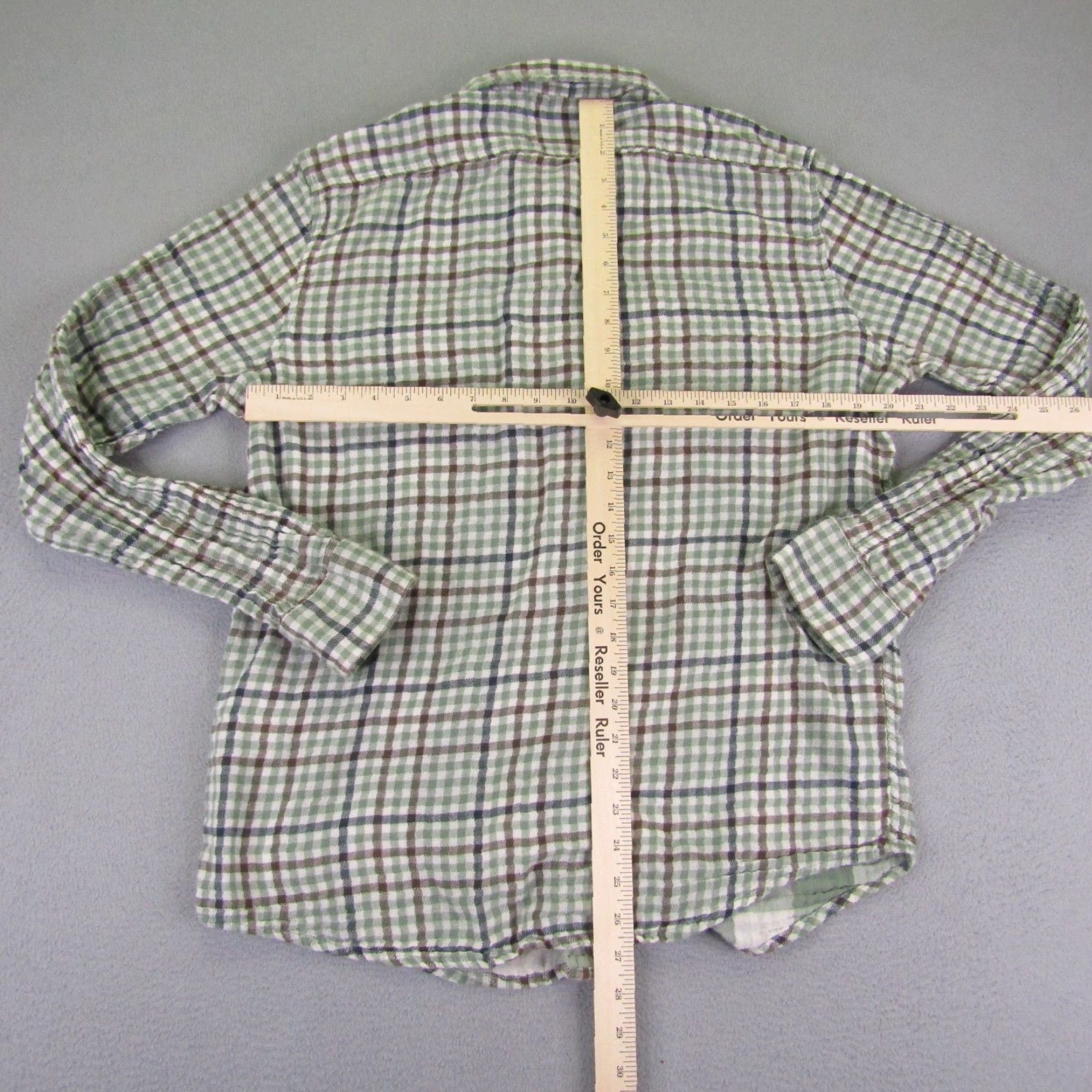 Levi's Levis Shirt Mens Large Green Brown White Tab Check Flannel Button Up Regular Fit Size US L / EU 52-54 / 3 - 7 Thumbnail