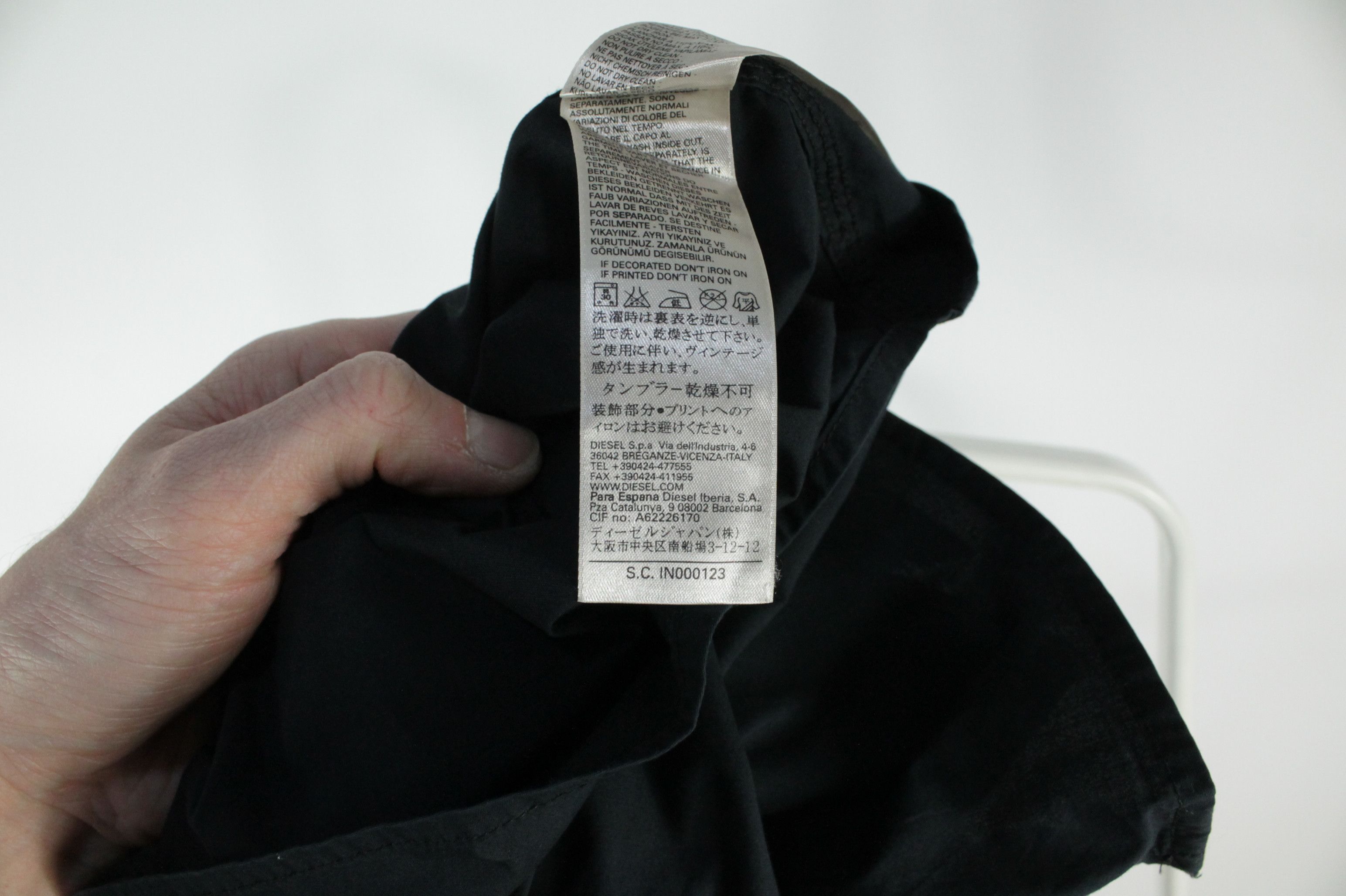 Diesel Diesel Slim Fit Full Zip Black Stretch Cotton Casual Shirt Size US L / EU 52-54 / 3 - 8 Thumbnail
