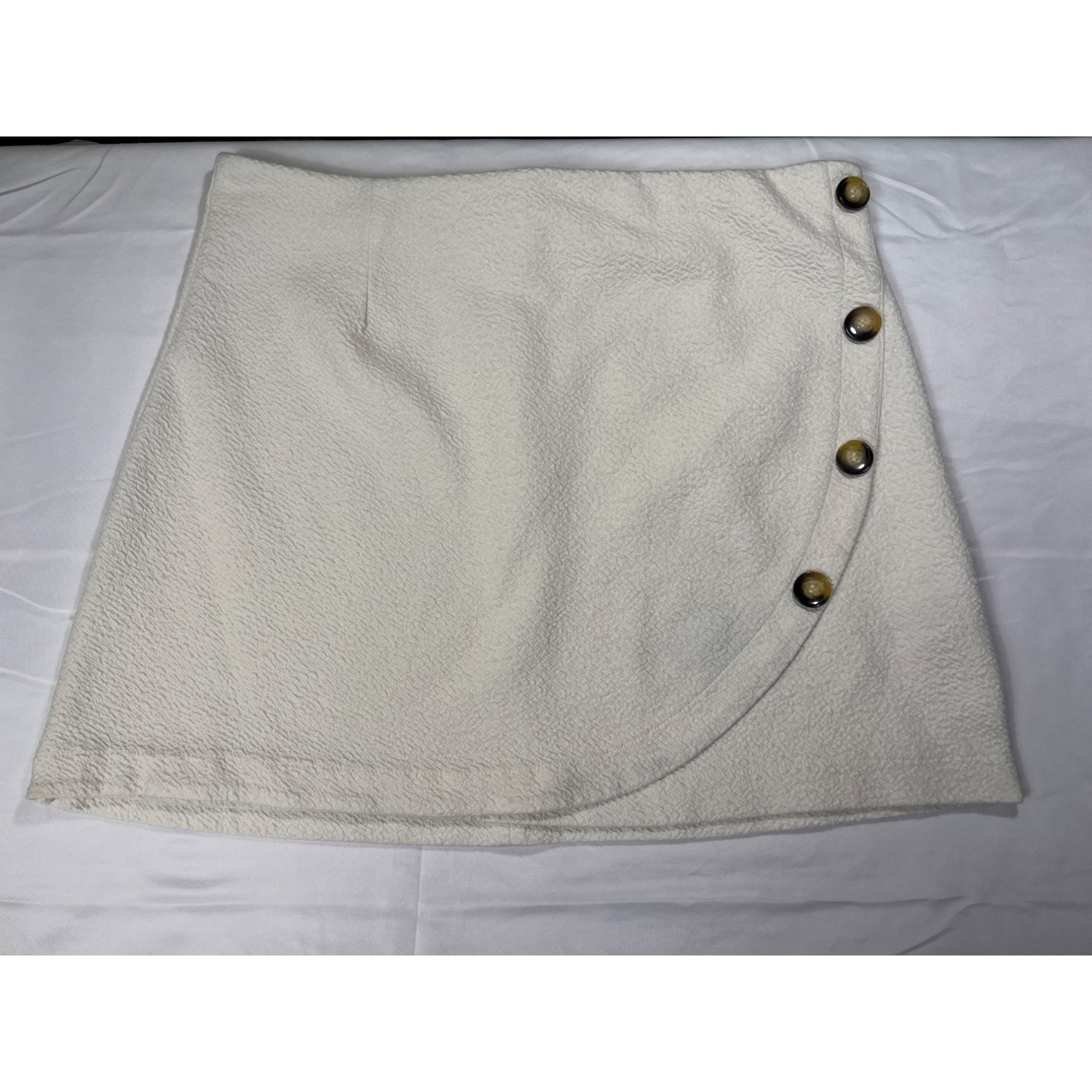 Designer Maeve By Anthropologie Womens Textured White Skirt Size L SK Size 41" - 1 Thumbnail