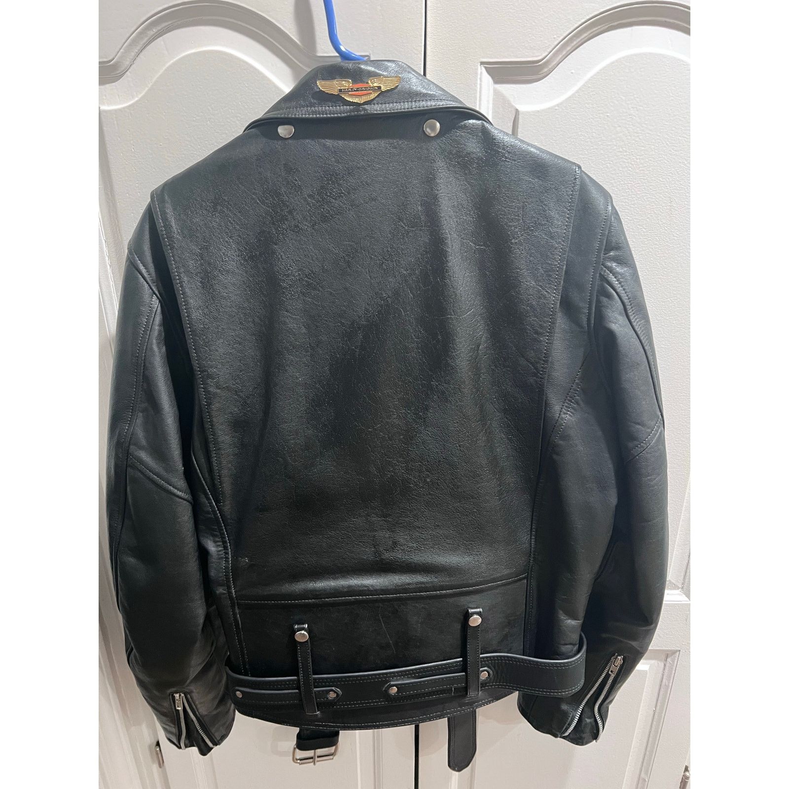 Harley Davidson Harley-Davidson Men’s Leather Jacket 44 L Black Eagle Patch Size L / US 10 / IT 46 - 2 Thumbnail