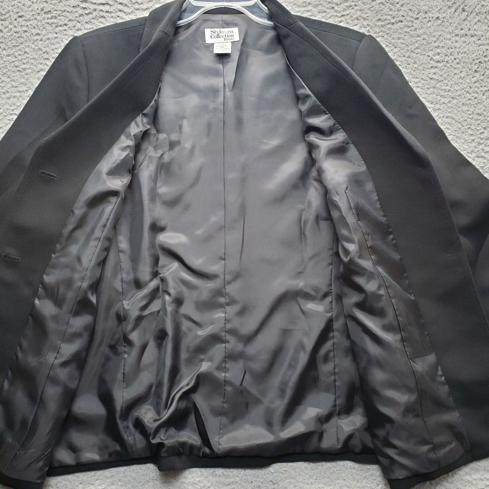 Vintage Style&co. Collection Blazer Jacket Womens Size 16P Black Notch Lapel Single Breasted Blazer Jacket Size XXL / US 16-18 / IT 52-54 - 7 Thumbnail