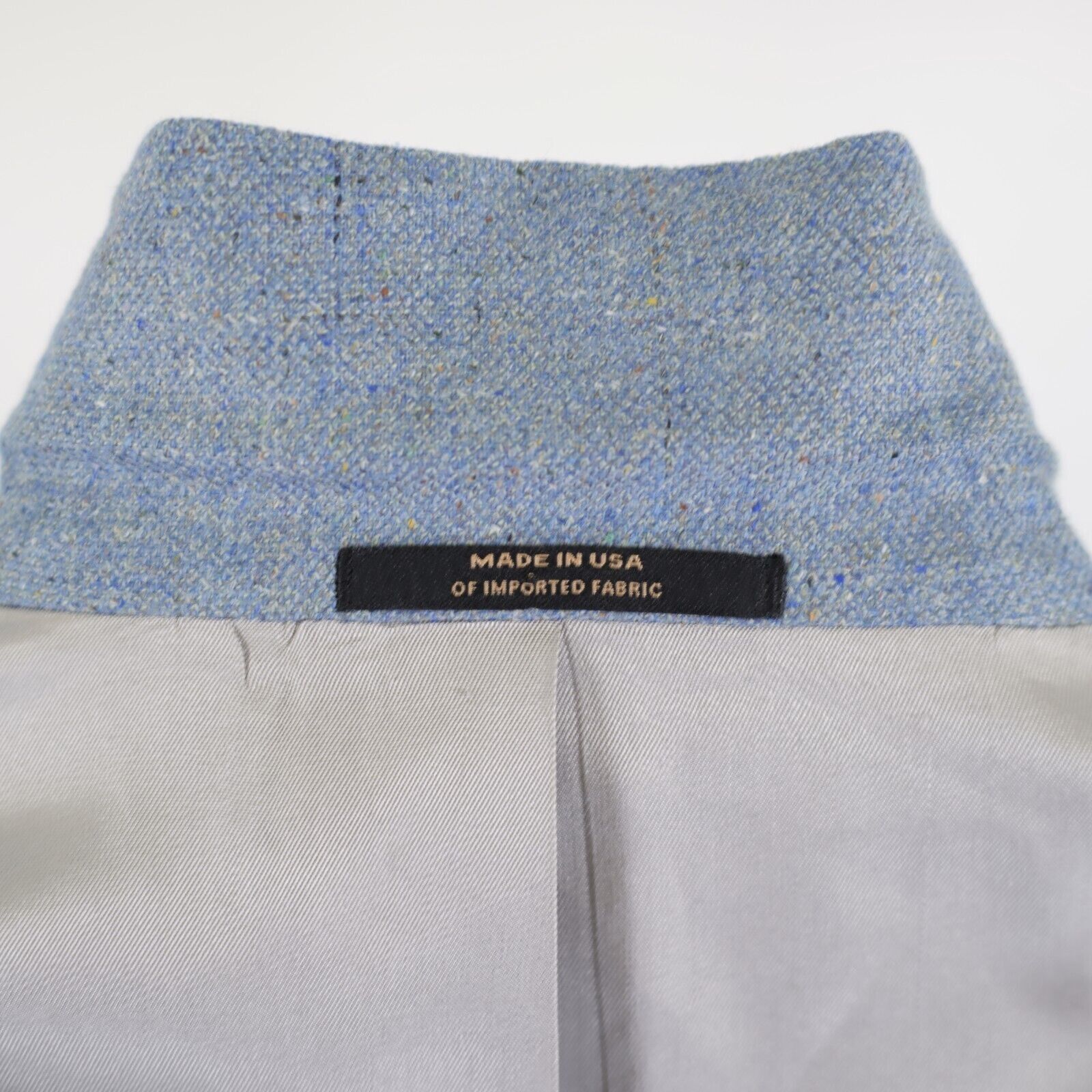 Hart Schaffner Marx Hart Schaffner Marx Tweed Wool Blue Brown Spec 40R 3 Button Size 40R - 11 Thumbnail