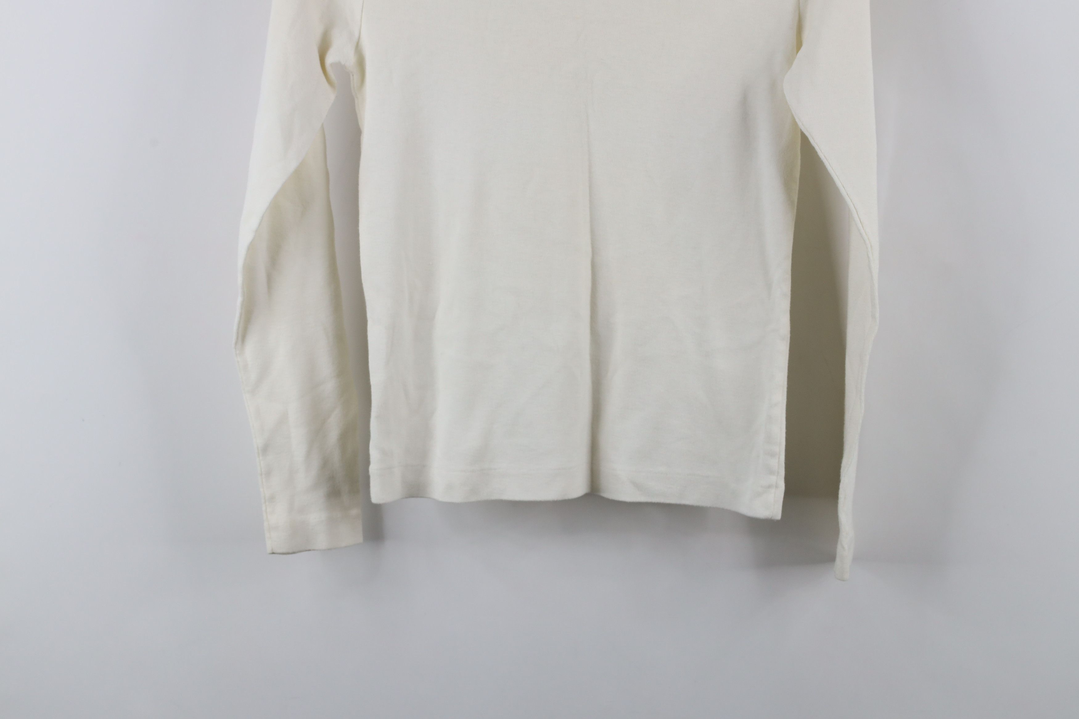Vintage Vintage 70s Streetwear Blank Knit Turtleneck T-Shirt White Size M / US 6-8 / IT 42-44 - 8 Thumbnail