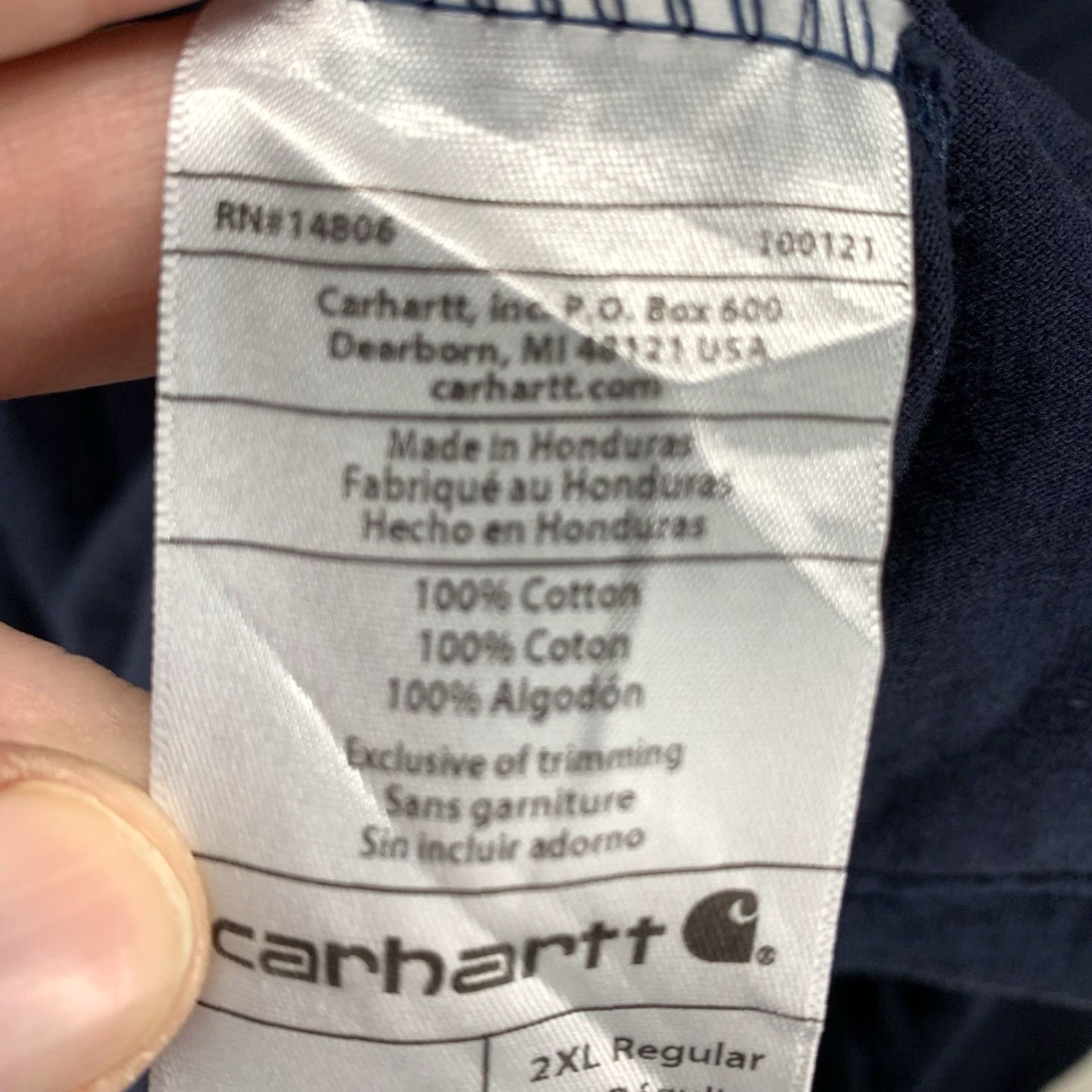 Carhartt Carhartt T-Shirt Mens Navy 2XL Long Sleeve Henley All Cotton Regular Fit Pockets Logo Jacket? Size US XXL / EU 58 / 5 - 7 Thumbnail