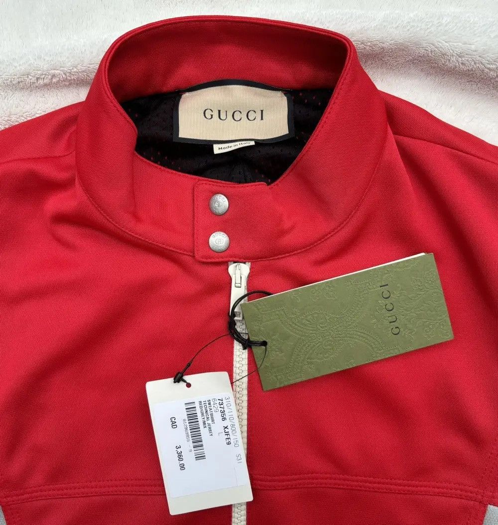 Gucci Gucci Red/Grey/Black Webbed Interlock GG Track Jacket Size US XXL / EU 58 / 5 - 3 Thumbnail