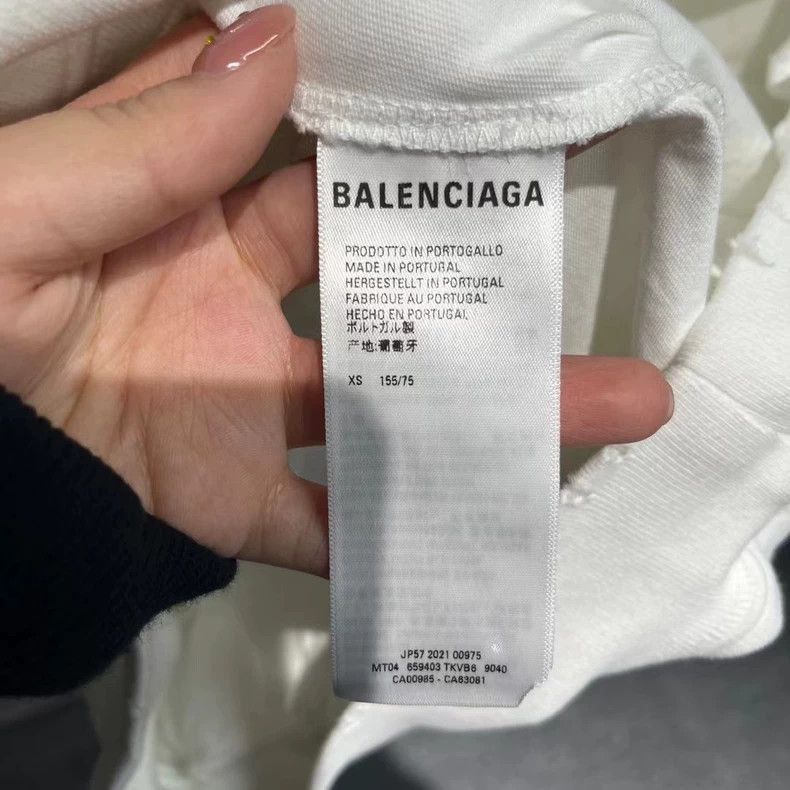 Balenciaga White Logo Print Distressed Sweatshirt-2506 Size US XS / EU 42 / 0 - 4 Thumbnail