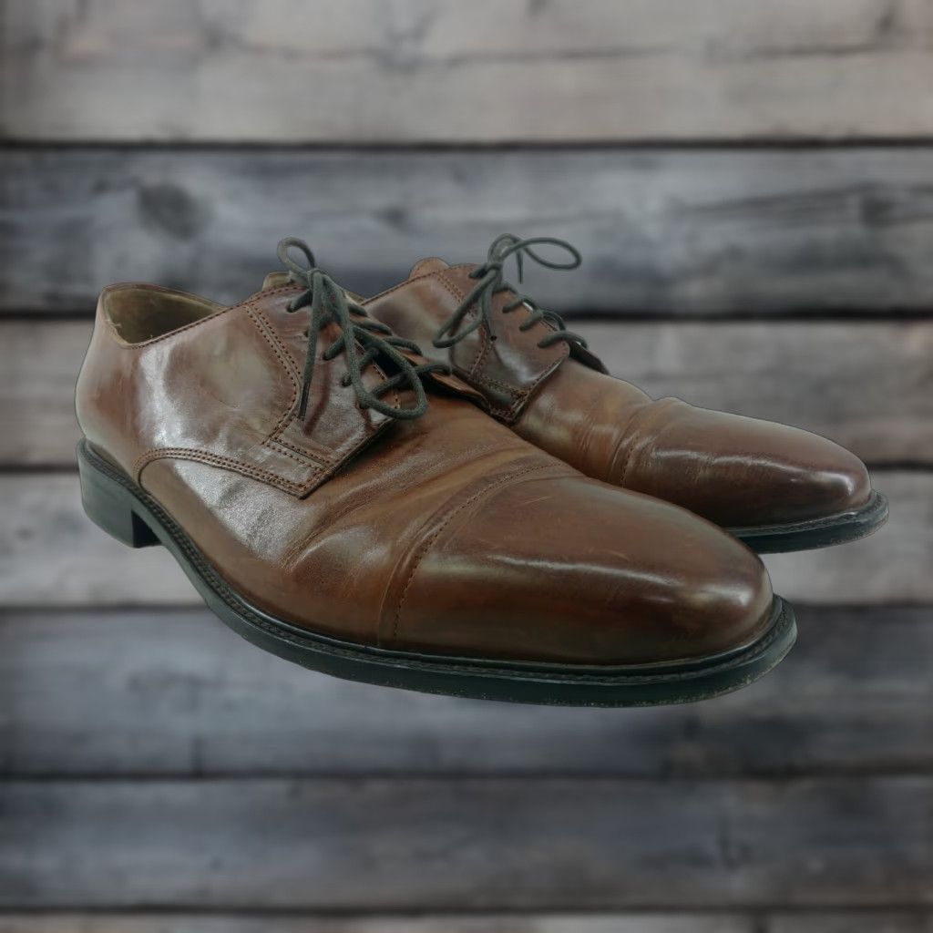 Johnston & Murphy Johnston & Murphy Men's Brown Leather Cap Toe Oxfords 9.5M Size ONE SIZE - 1 Thumbnail