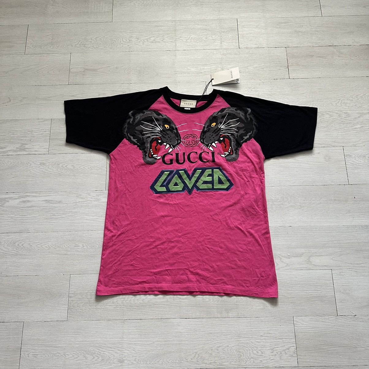 image of Gucci Loved T-Shirt in Pink, Men's (Size XL)