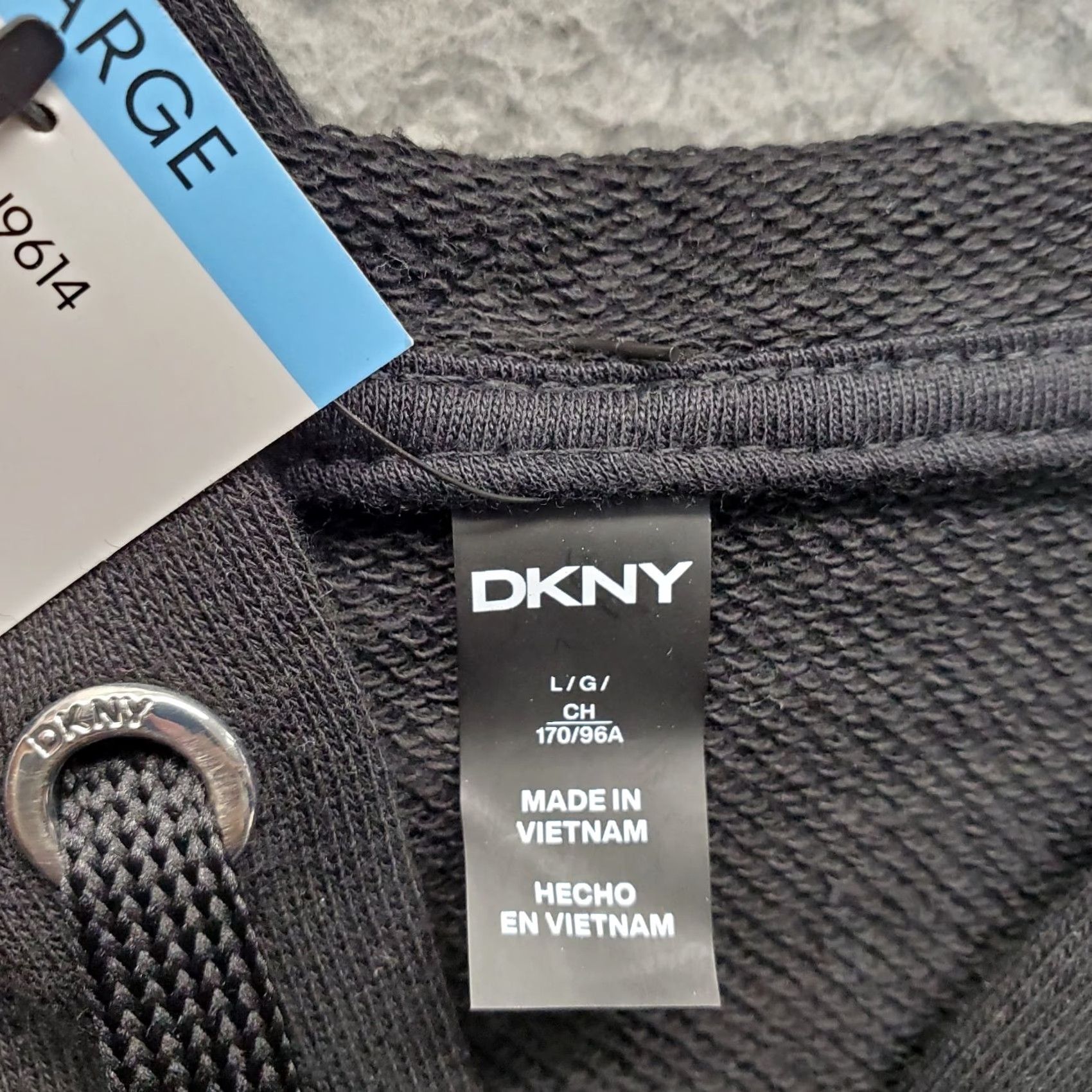 DKNY DKNY Womens Jacket Black Cropped Long Sleeve Hooded Full Zip - Size L Size L / US 10 / IT 46 - 5 Thumbnail