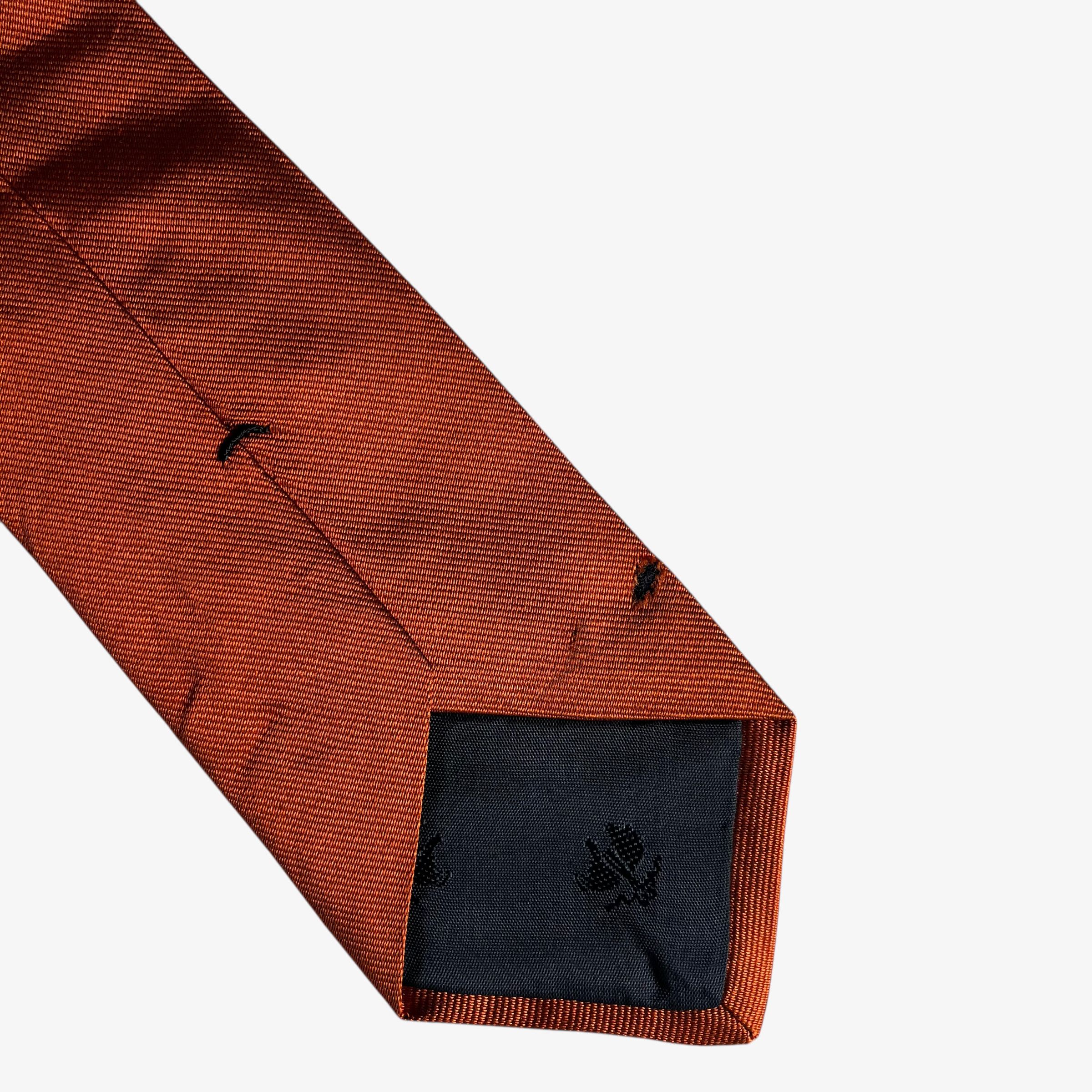 Brooks Brothers Vintage 90s Brooks Brothers Orange Striped Silk Tie Size ONE SIZE - 4 Thumbnail
