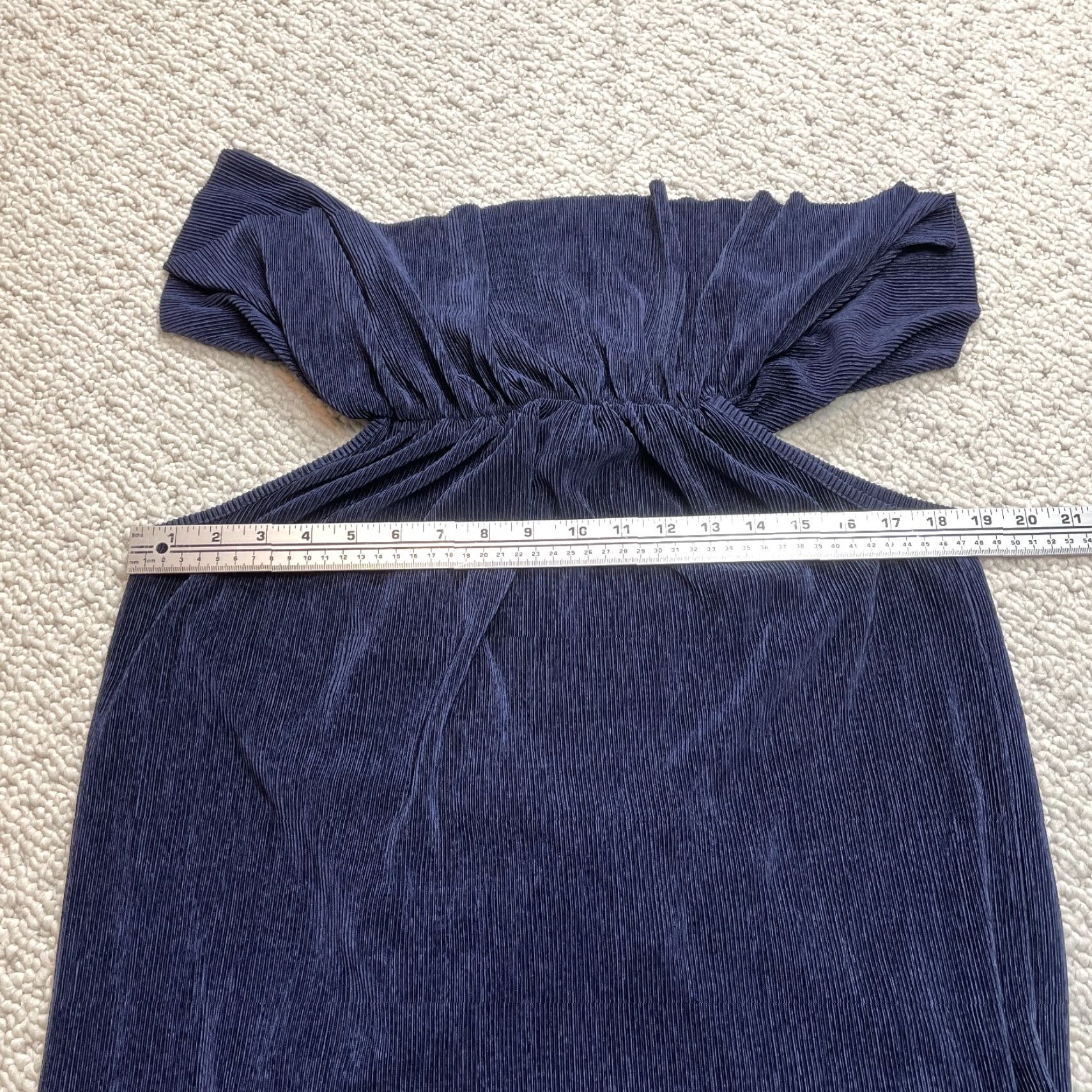 Vintage Absolutely Famous Blouse Womens L Blue Solid Ribbed Stretch Layered Sleeveless Round Neck Casual Shirt Size L / US 10 / IT 46 - 7 Thumbnail