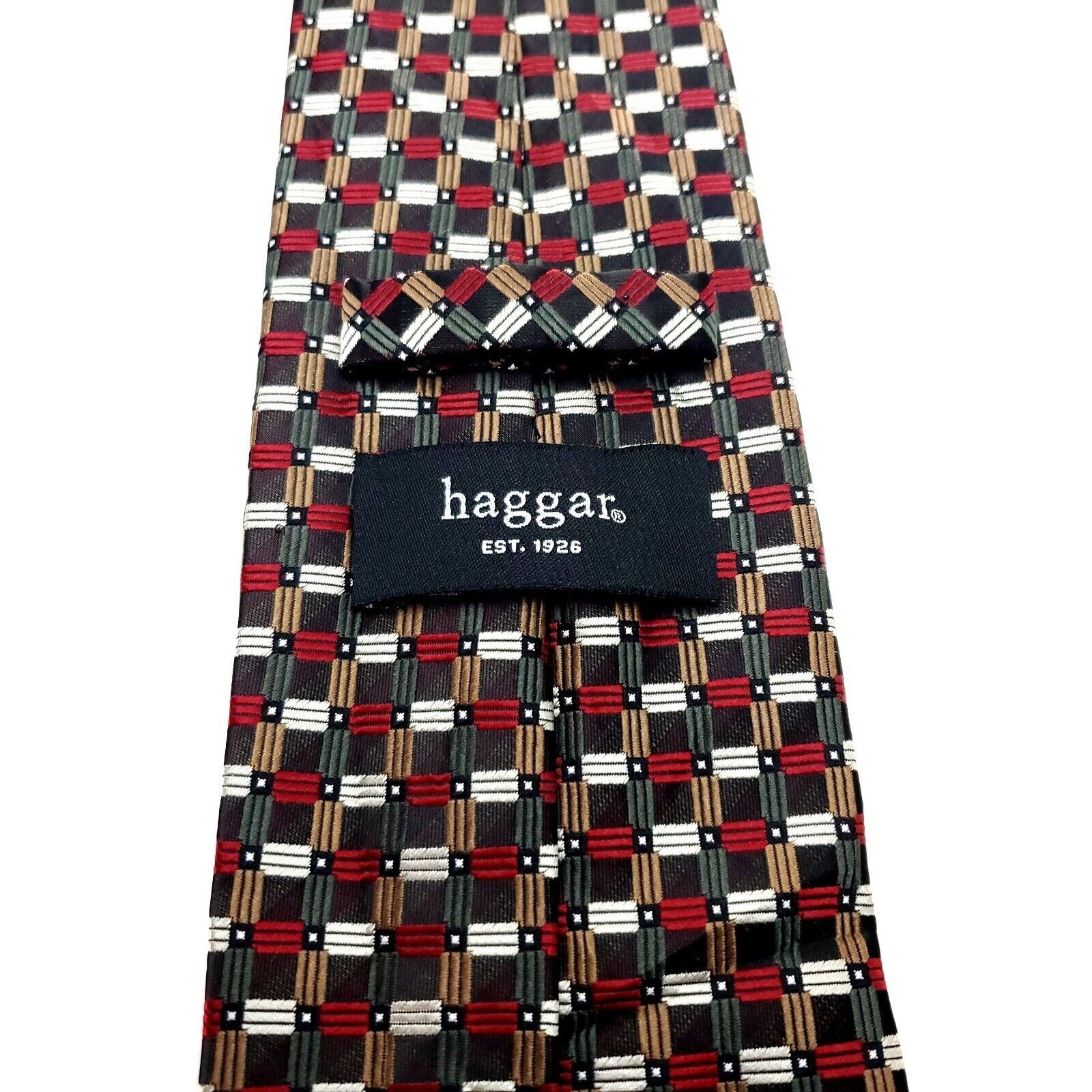 Haggar Haggar Multi Colored Polyester Tie Woven Graphic Check Size ONE SIZE - 4 Thumbnail