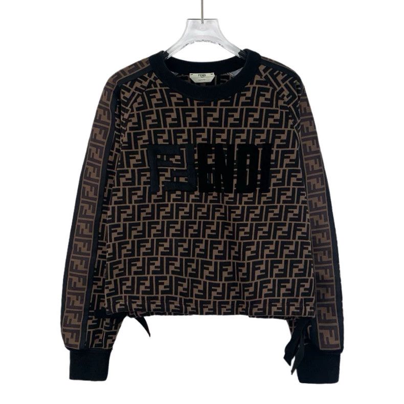 Fendi Fendi Logo All-over Print Cotton Crewneck Long-sleeve Sweatshirt Size US S / EU 44-46 / 1 - 1 Thumbnail