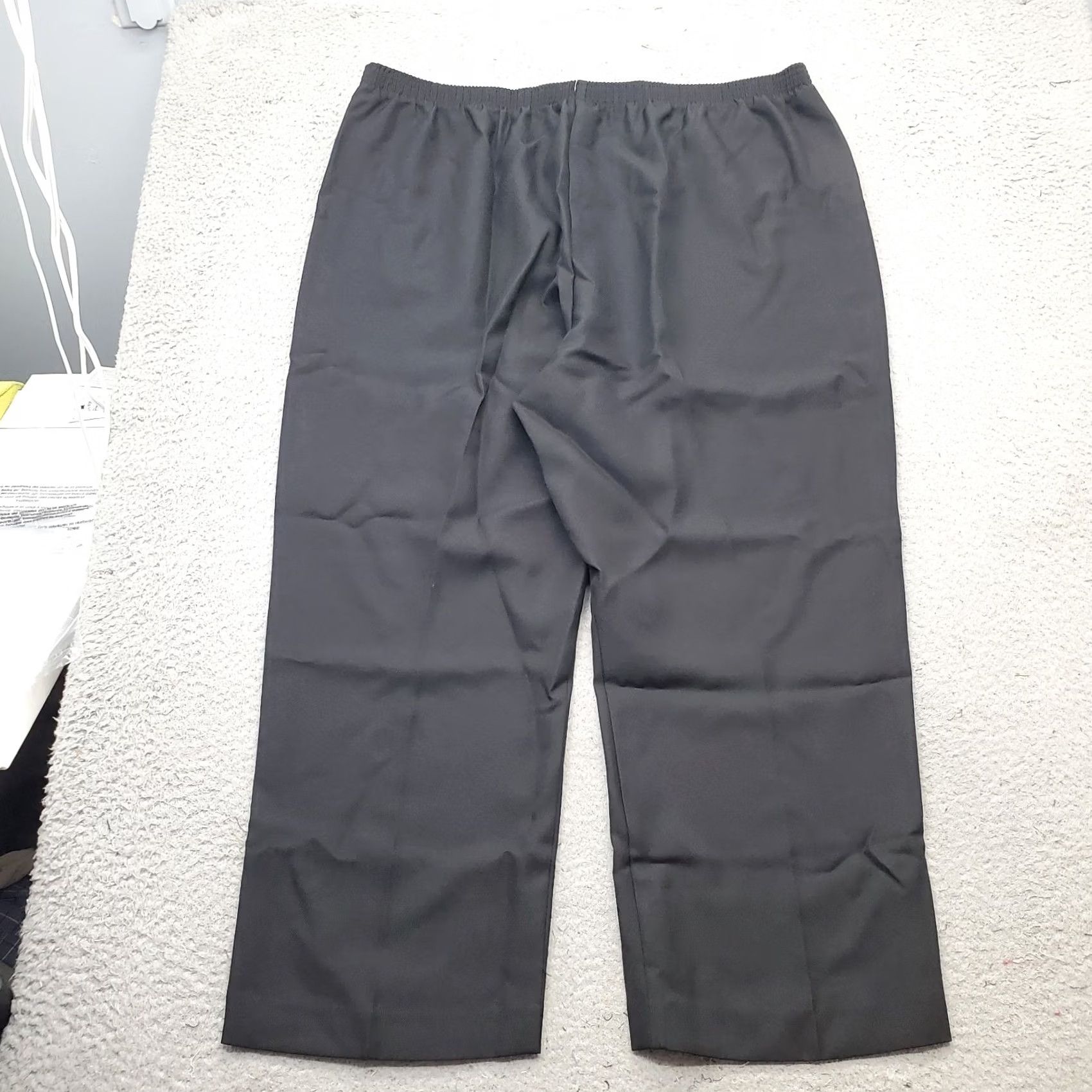 Vintage Alfred Dunner Pants Womens 20W Black Straight-Leg Stretchable Waist Shirt Belt? Size 42" / US 20 - 2 Thumbnail