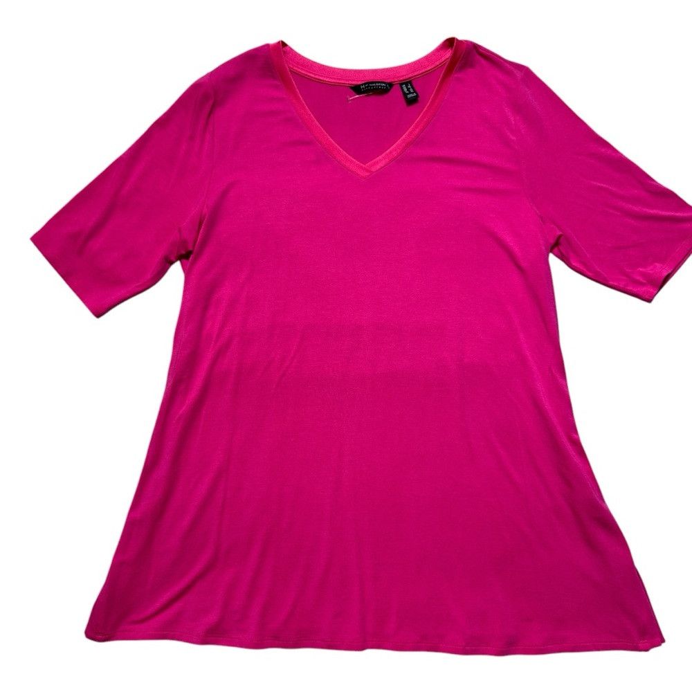 Halston New H by Halston Essentials Pink V-Neck Tunic Top A353391 S Size L / US 10 / IT 46 - 6 Thumbnail