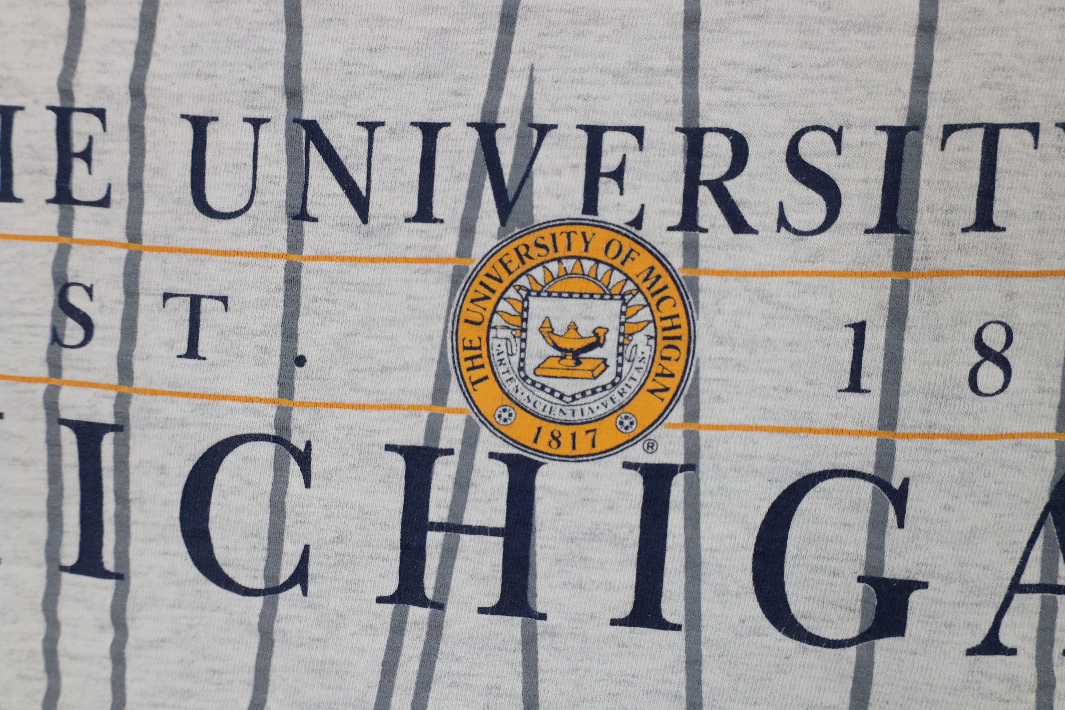 Vintage Vintage 90s The University of Michigan Dad T-Shirt Gray USA Size US XXL / EU 58 / 5 - 8 Thumbnail
