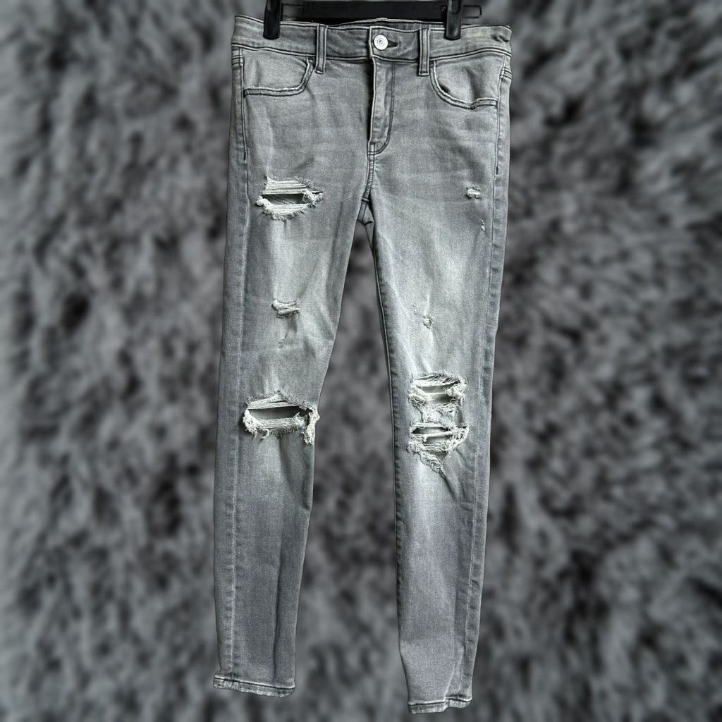 American Eagle Outfitters VINTAGE American Eagle Outfitters Jegging Womens 6 Short Distressed Ripped Grunge Streetwear Y2K Size 28" / US 6 / IT 42 - 1 Thumbnail