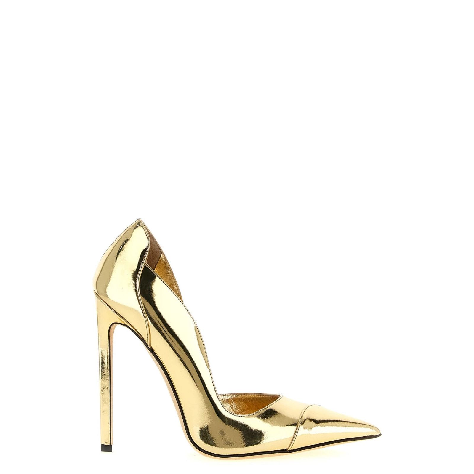 JIMMY CHOO Brigitte Gold Leather 120mm Heel Pumps New & Auth