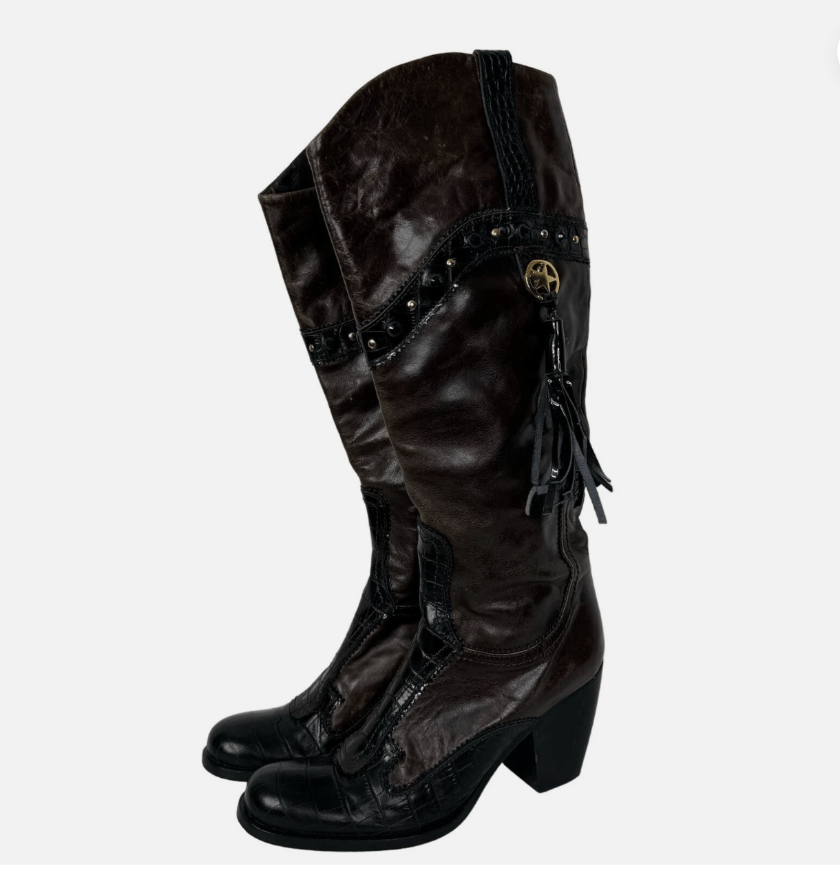 Other El Vaquero by Valerio Giuntoli Italy Western Heel Boots Size US 6 / IT 36 - 4 Thumbnail