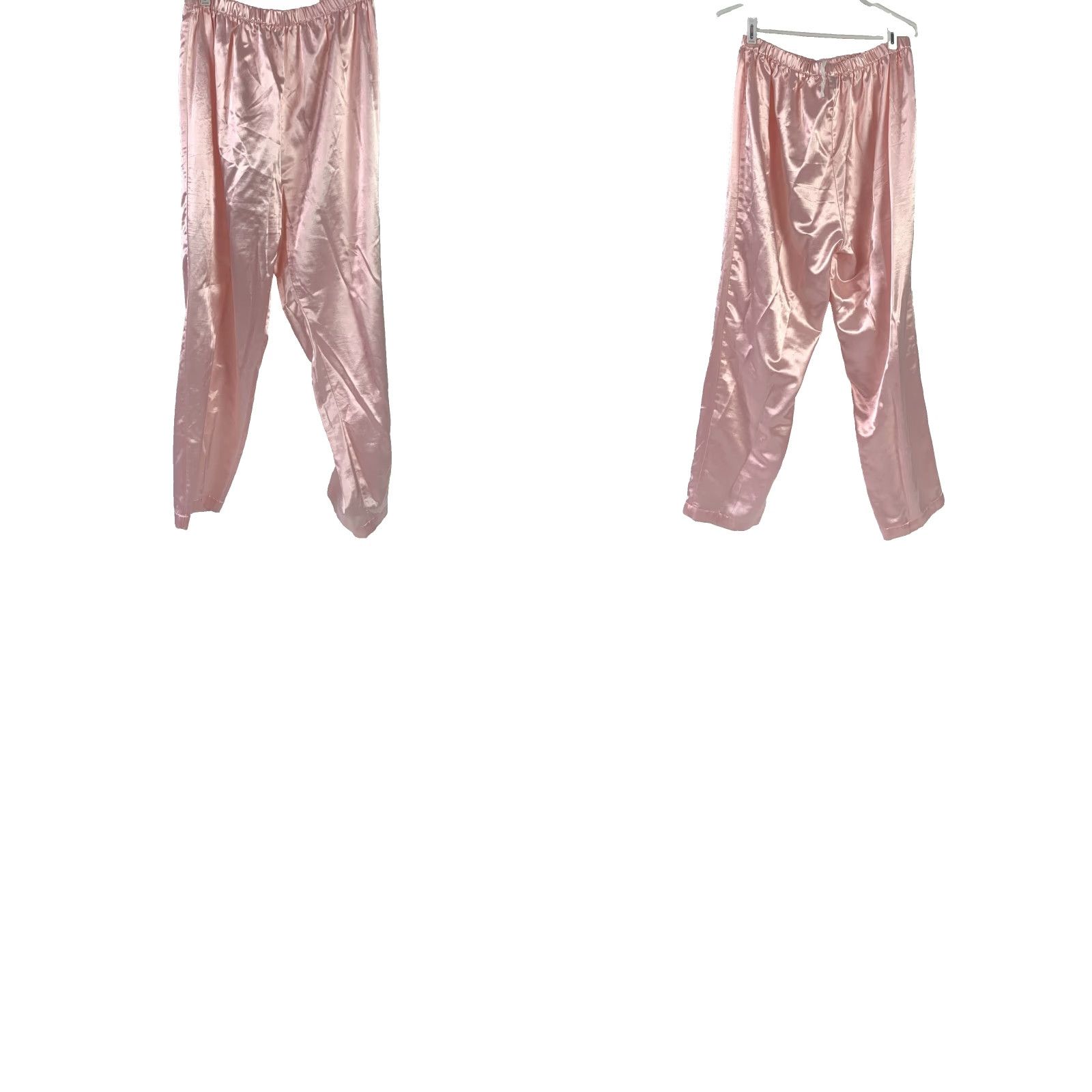 Vintage VINTAGE Ashley Taylor Pink Satin Two Piece Pajama Set Shirt Pants Large Womens Pajama Set 90s Satin Button V-Neck Long Sleeve Lightwt Purple Pink Size L / US 10 / IT 46 - 8 Thumbnail
