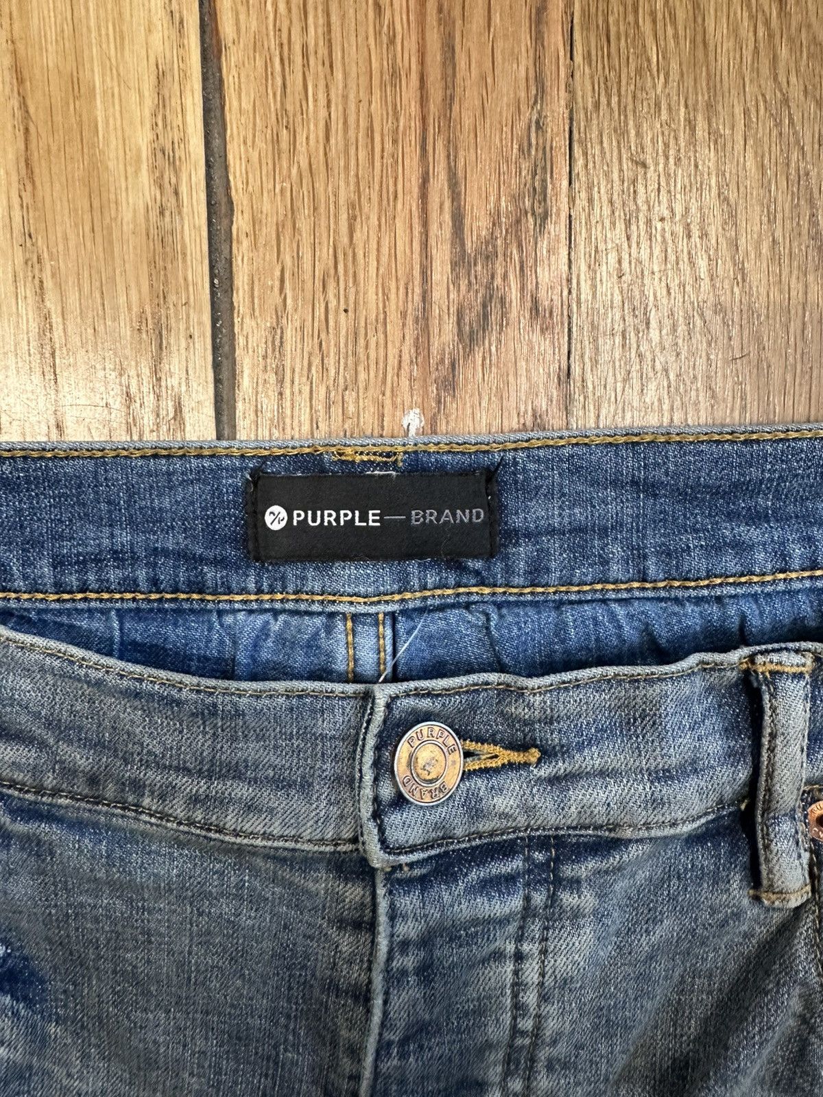 Purple Brand Purple Brand Stitched Dirty Blue Denim Jeans Size 36 Size US 36 / EU 52 - 3 Thumbnail