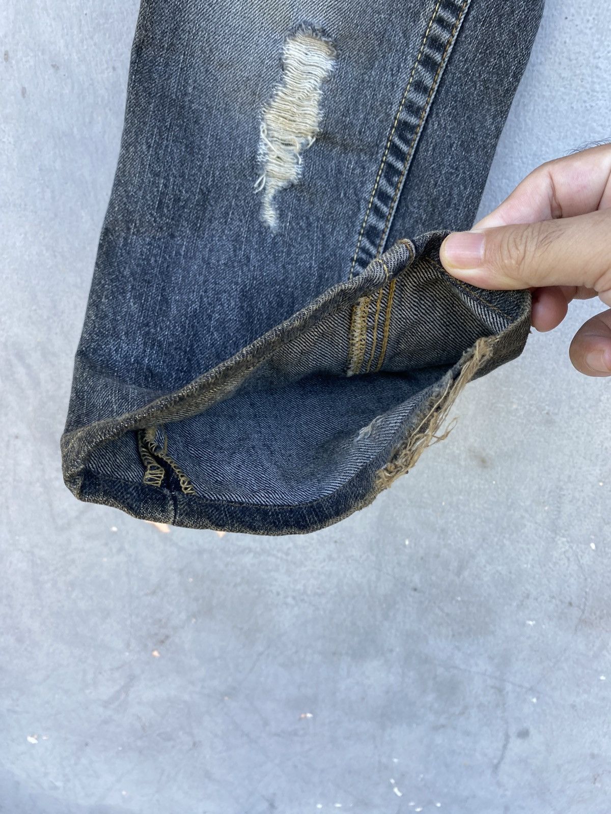 Hysteric Glamour × If Six Was Nine × Vanquish Vanquish Destroyed Distressed Washed Black Ring Jean Size 28" / US 6 / IT 42 - 8 Thumbnail