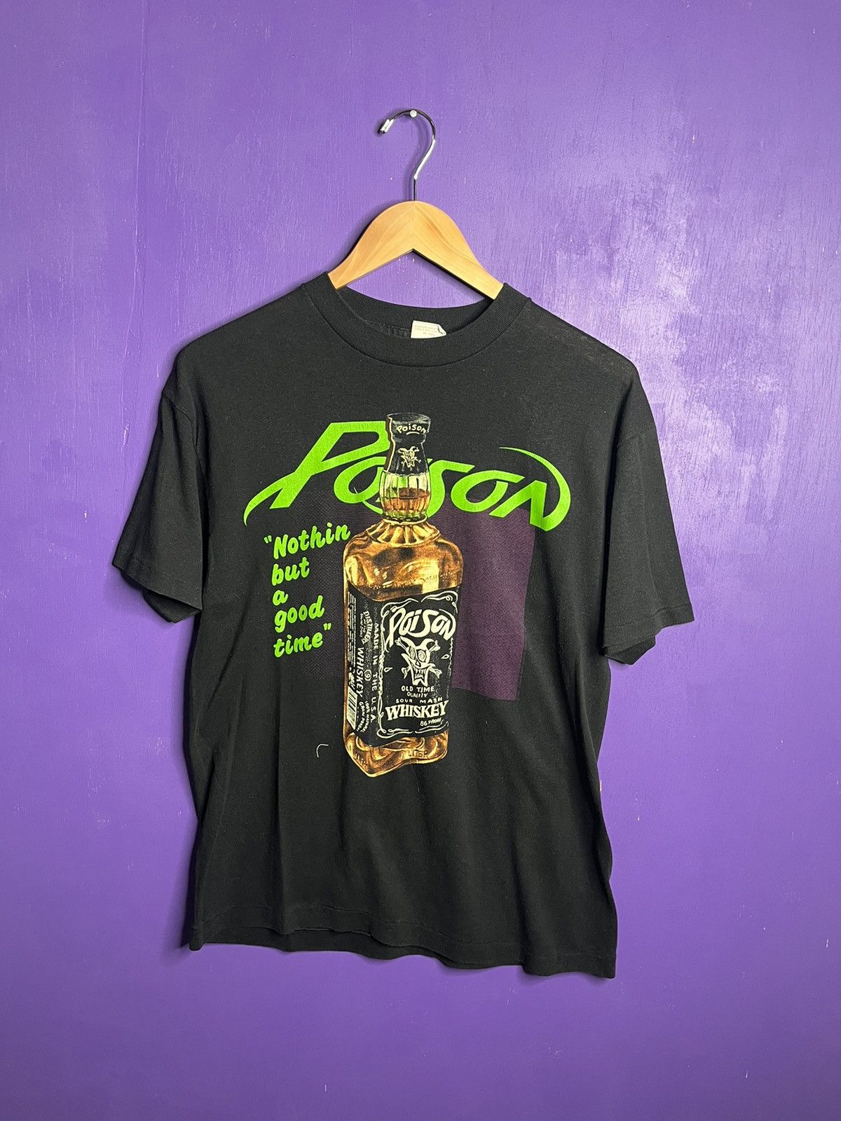 image of Band Tees x Tour Tee Vintage 1989 Poison Nothin But A Good Time Tour T-Shirt in Black (Size Large)
