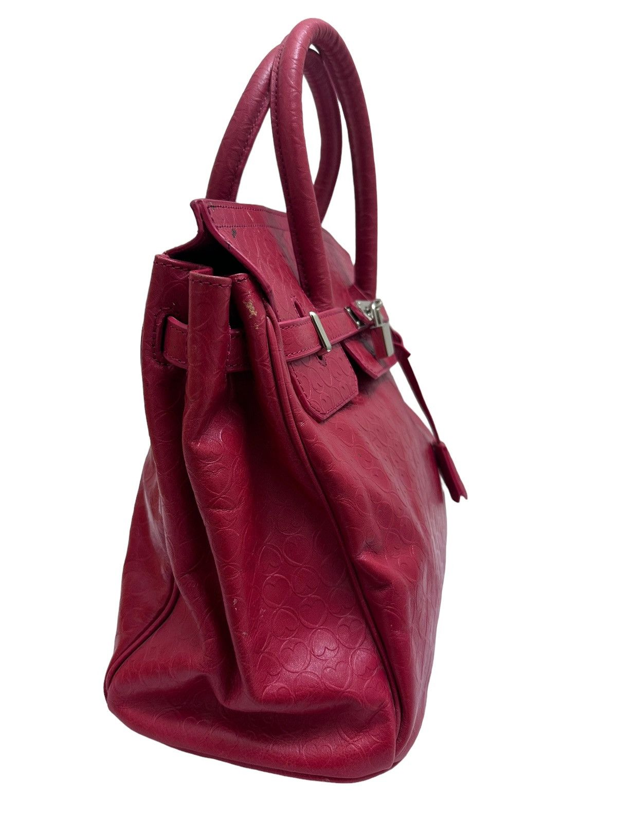 Handmade RARE ‼️ Leather Red ‘Birkin’ Bag Size ONE SIZE - 6 Thumbnail